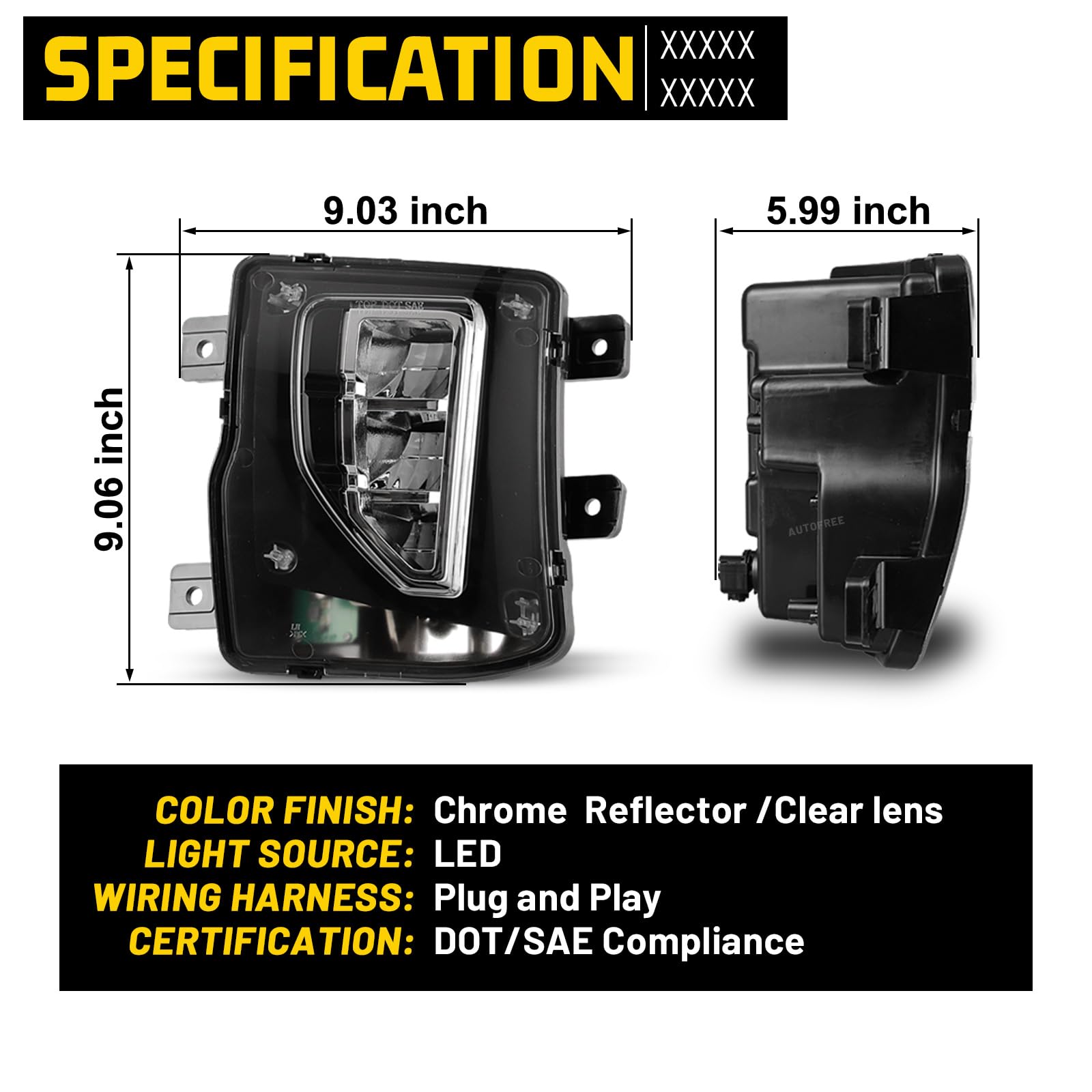 2016-2018 Chevrolet Silverado 1500 LED Fog Lights with Wiring Kit & Switch - Clear Lens Replacement Fog Lamps for Pickup Trucks - Perfect for Off-Roading, Night Driving & Enhanced Visibility in Foggy Conditions