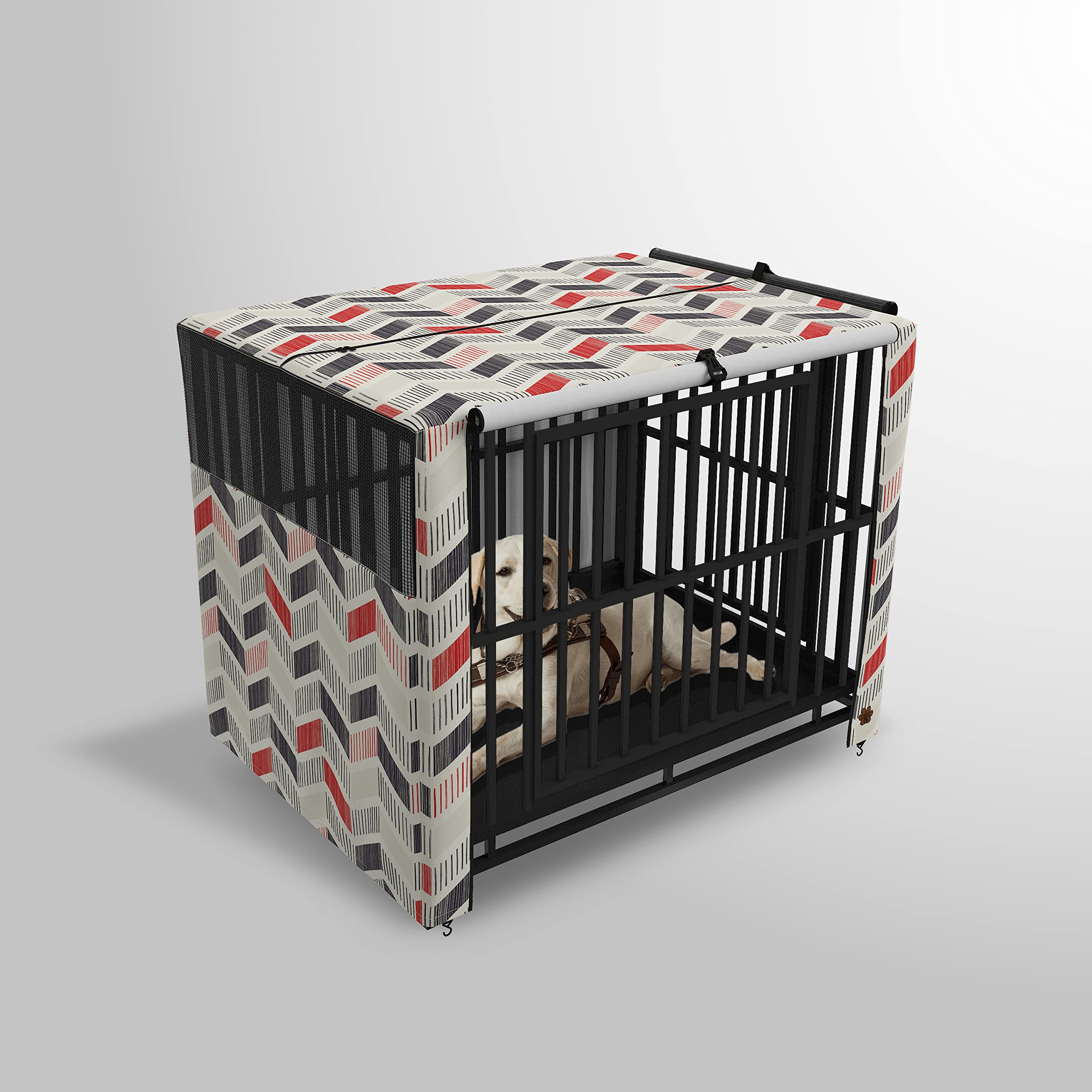UV & Water Resistant Dog Crate Cover with Mesh Window & Side Openings - Includes Carry Bag for Travel & Home Use - Perfect for Pet Crates, Kennels, and Indoor/Outdoor Protection
