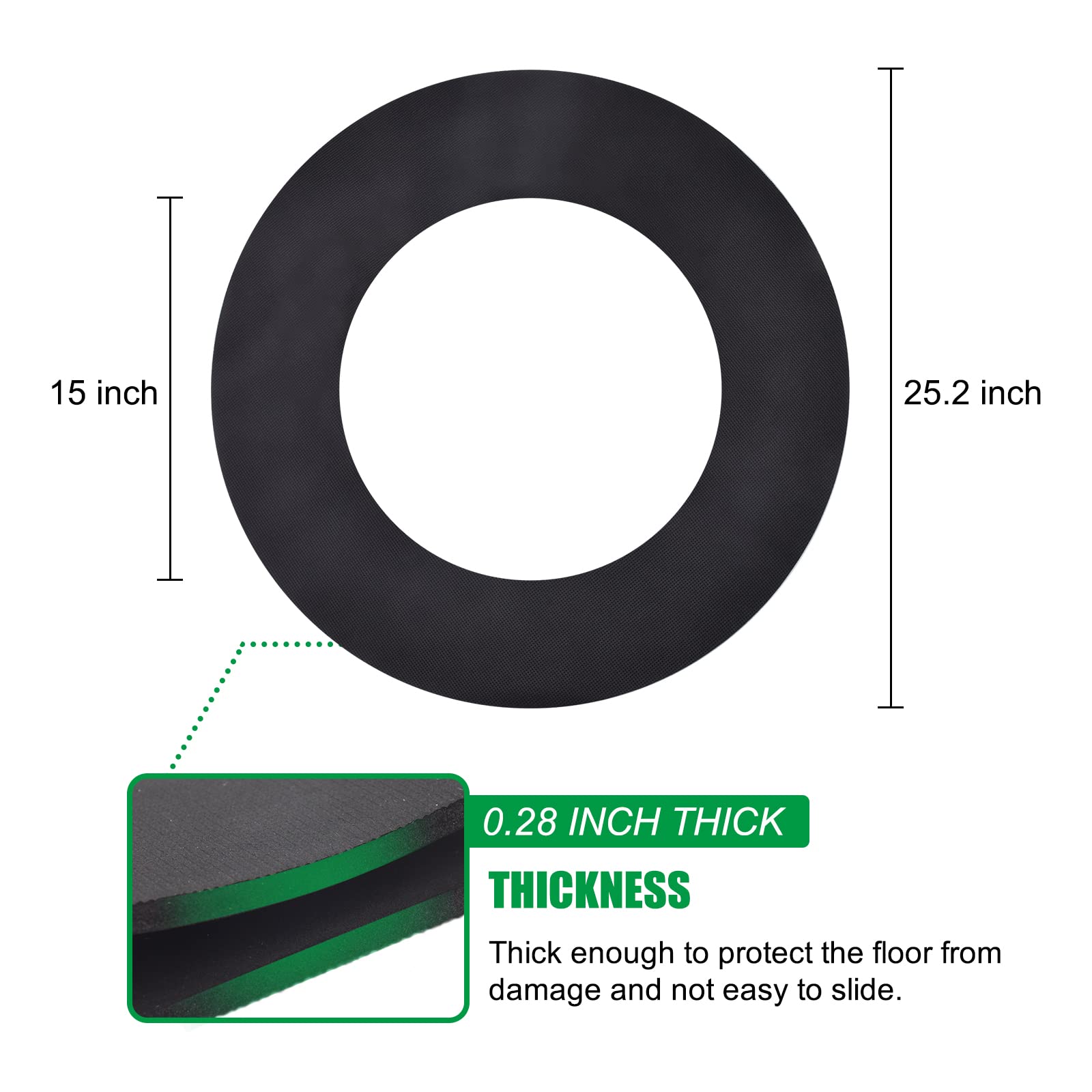 Non-Slip Rubber Furniture Pads for Recliners & Swivel Chairs - 25.2