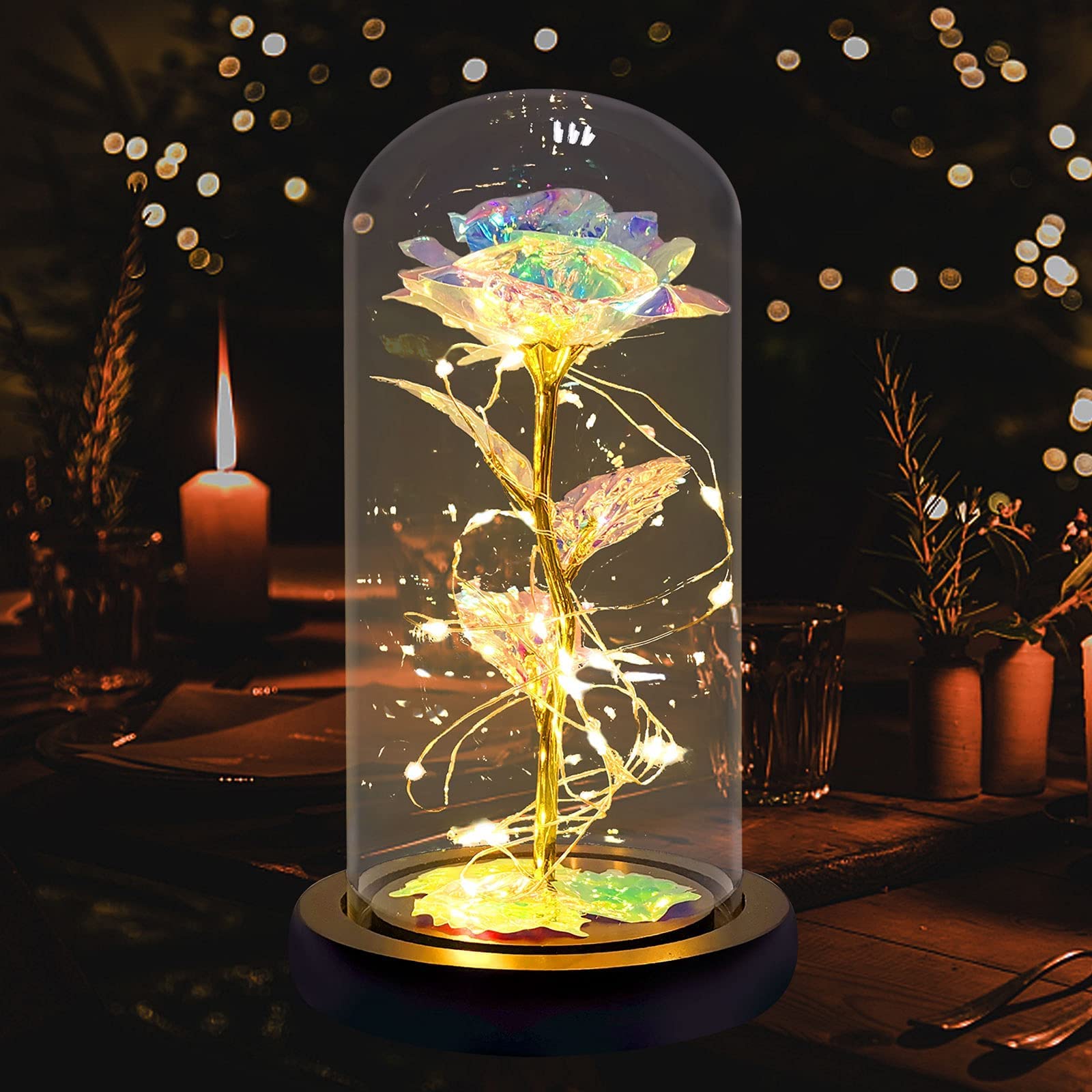Galaxy Rose Preserved Flower Gift - Birthday, Mother's Day, Anniversary Present for Mom, Wife, Girlfriend | Long-Lasting Floral Keepsake for Home Decor, Wedding Centerpiece & Romantic Surprise