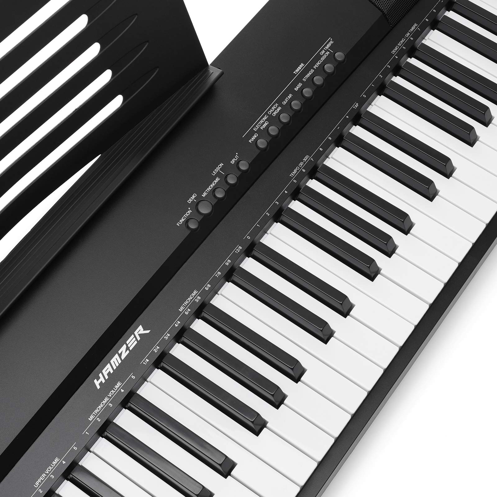 Hamzer 88-Key Digital Piano Keyboard with Semi-Weighted Keys, Built-In Speakers & Sustain Pedal - Full-Size Portable Electronic Keyboard for Beginners, Home Practice & Live Performances