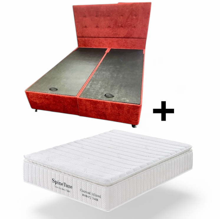 Adjustable Gas Lift Storage Bed Frame with Headboard & Mattress Set - Perfect for Small Spaces, Guest Rooms & Modern Bedrooms