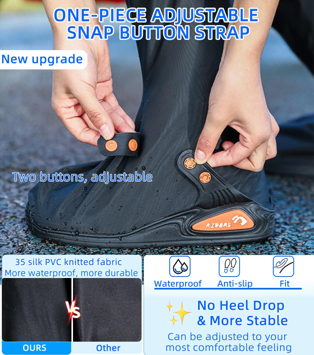 Waterproof Shoe Covers for Men Women - Hiking Camping Rain Gear