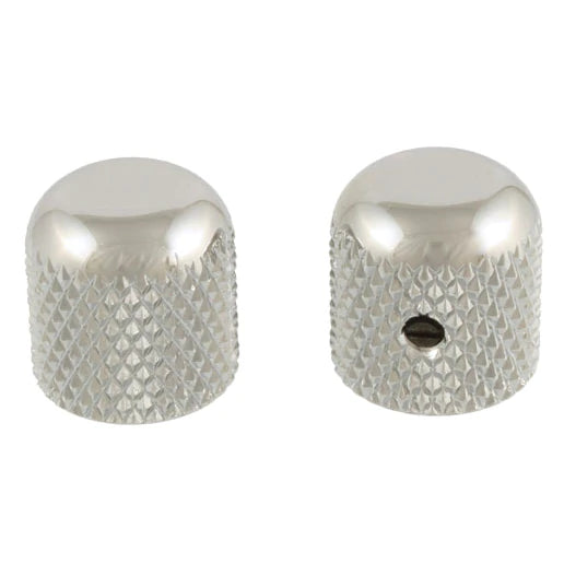 Allparts MK 0110 001 Nickel Dome Knobs - Set of 2 Replacement Guitar Knobs for Les Paul, SG & Electric Guitars - Perfect for Tone Control & Volume Adjustment