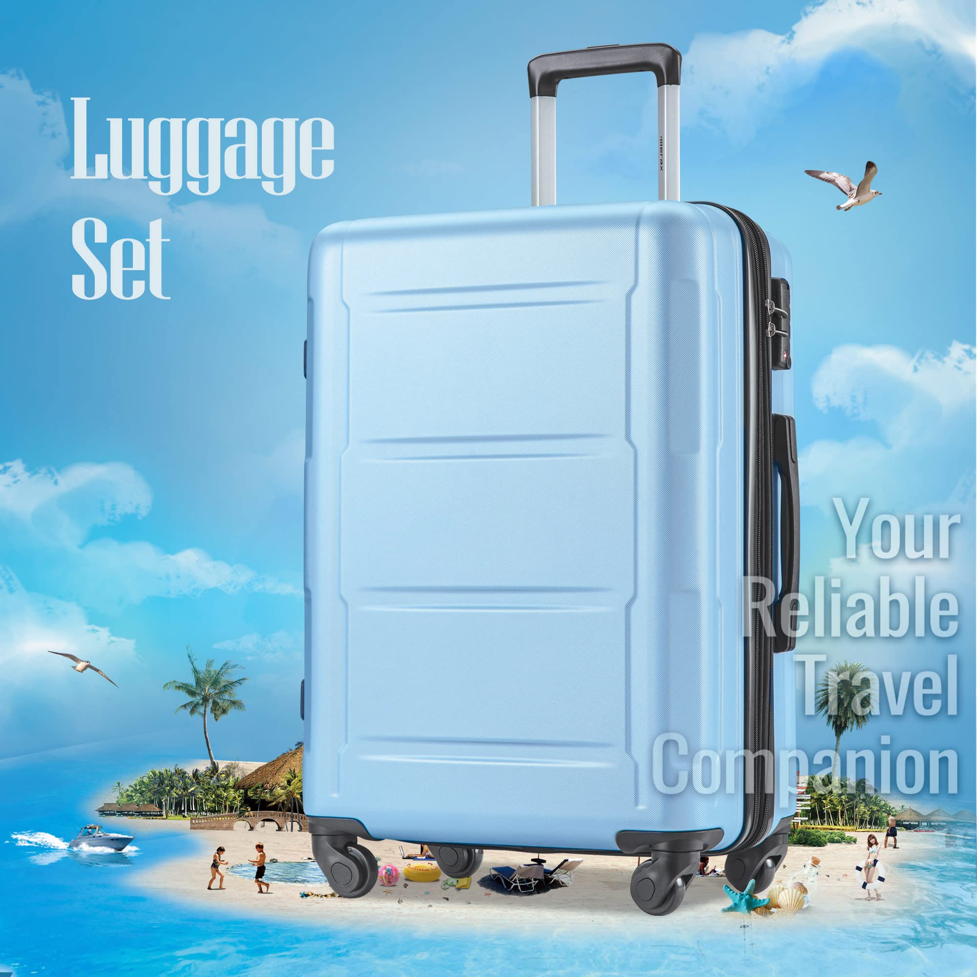 Merax 2-Piece Expandable Hard Shell Spinner Luggage Set - 20