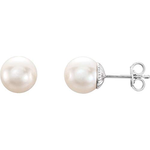 925 Sterling Silver Freshwater Pearl Earrings for Women - 8-8.5mm Cultured Pearl Studs, Hypoallergenic Fine Jewelry | Perfect Gift for Her, Birthday, Anniversary & Special Occasions