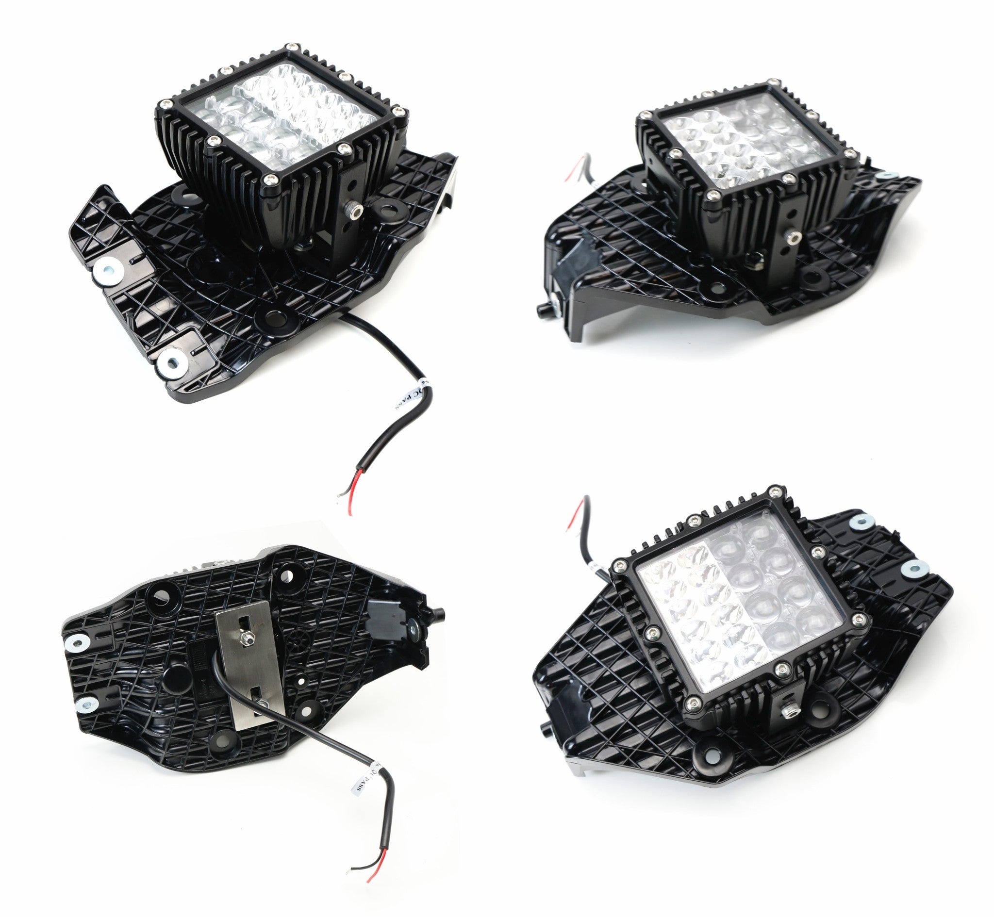 100W Hybrid Beam LED Pods with Fog Light Bracket & Wiring Kit - Compatible with 2011-2016 Ford F250 F350 Super Duty - Off-Road, Fog Lights, Night Driving, Work Trucks