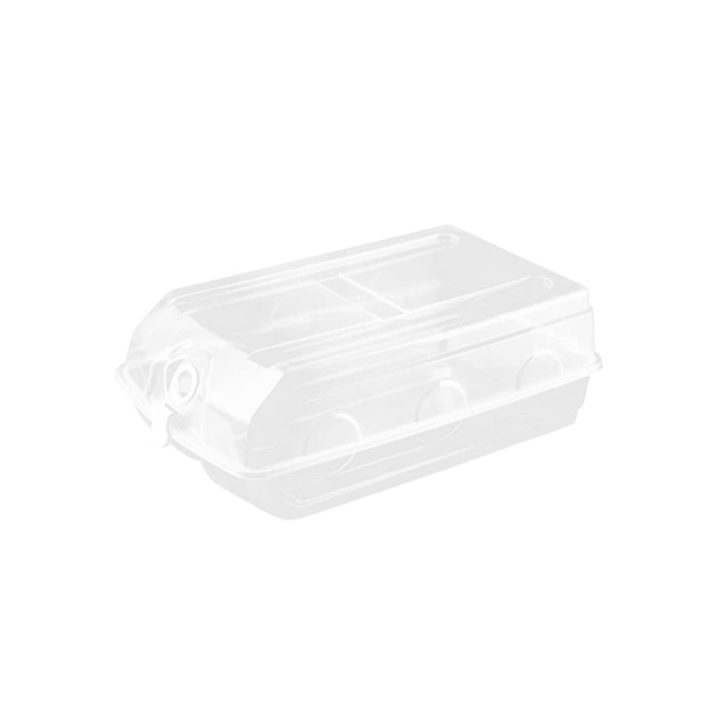 Stackable Clear Shoe Storage Bins with Lids - Foldable Clamshell Design for Organizing Shoes, Toys & Home Essentials | Large White Storage Baskets for Closet, Nursery & Garage Organization