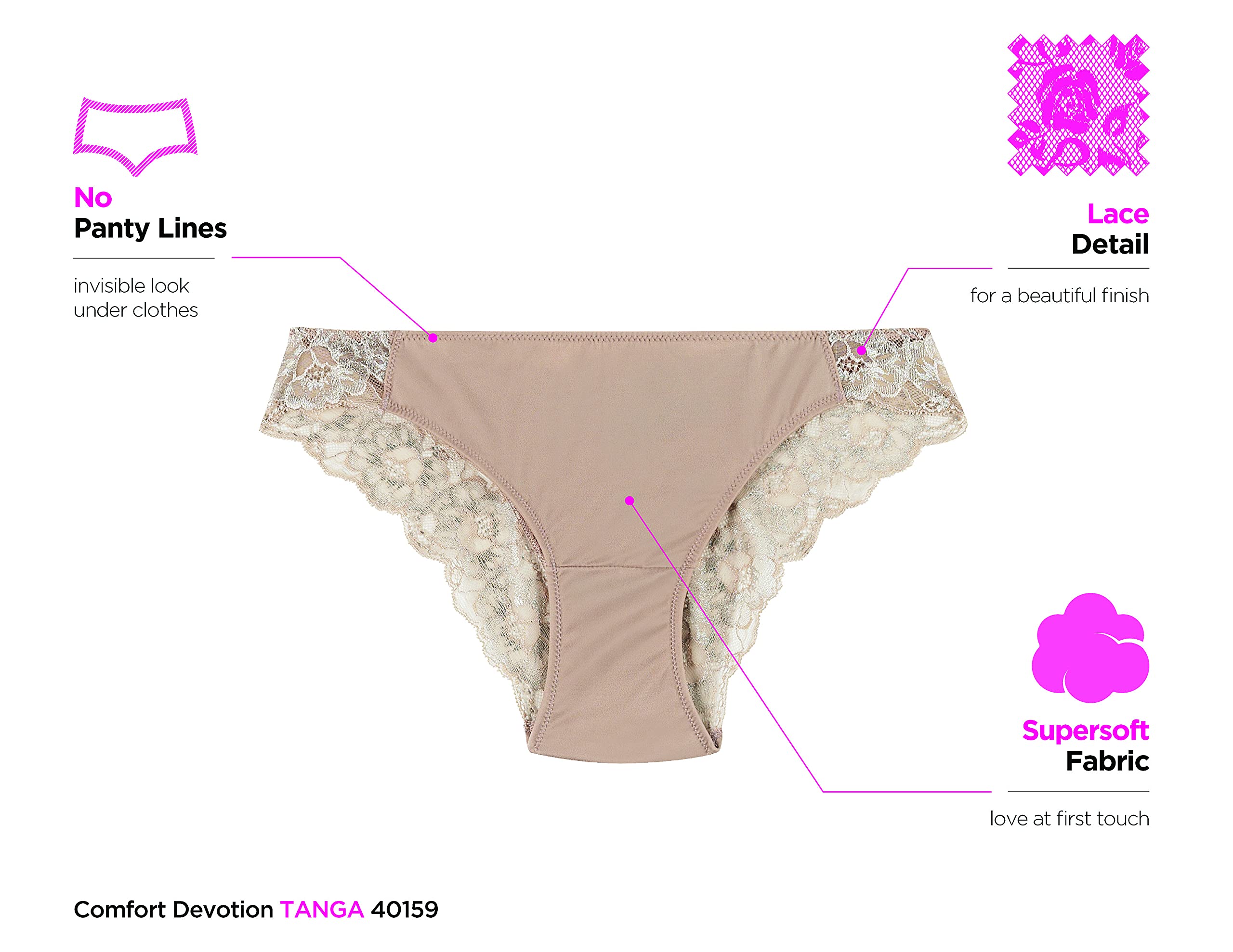 Maidenform Women's Lace Back Tanga Underwear - Sexy Comfortable Thong Panties for Everyday Wear & Special Occasions
