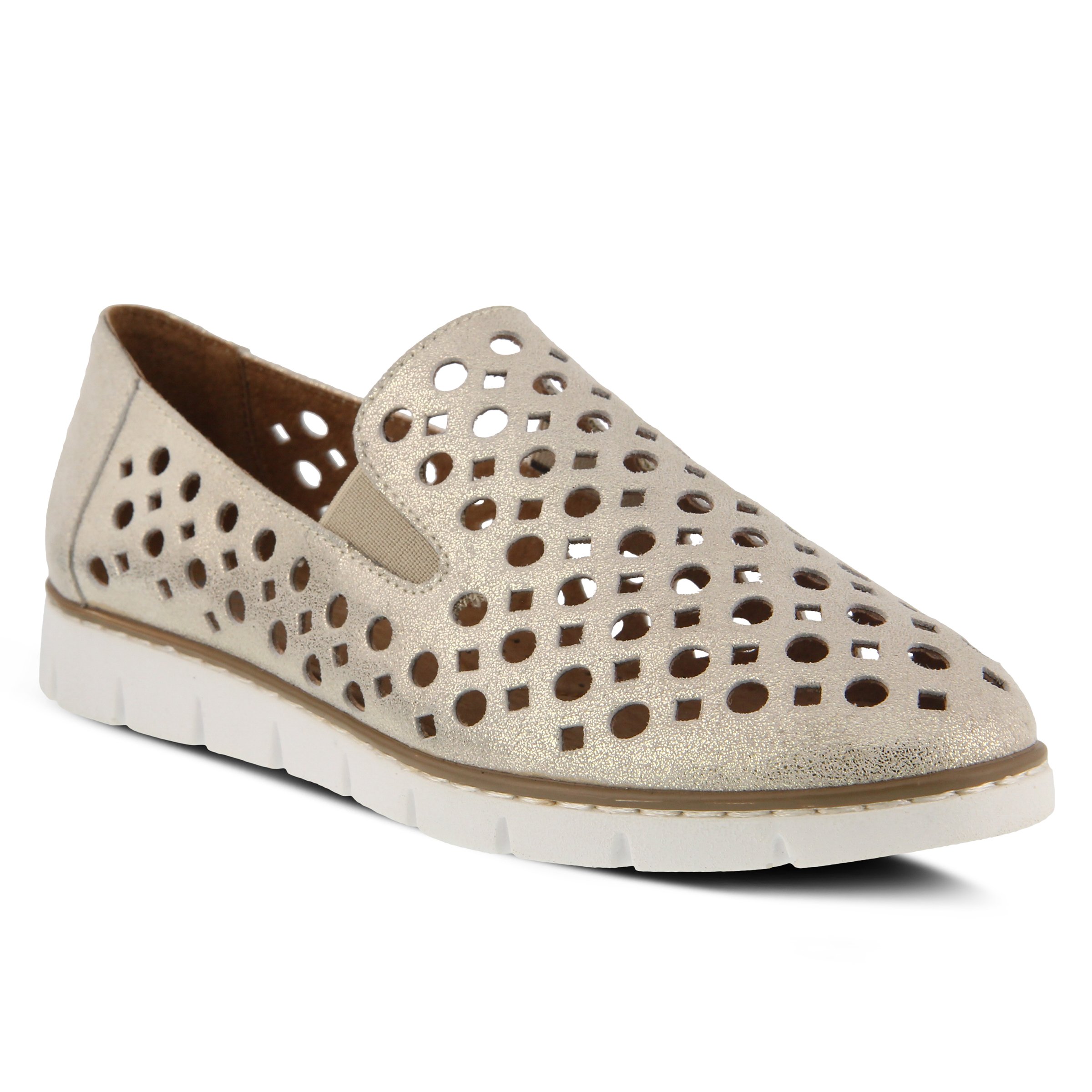 Spring Step Women's Kavala Gold Leather Slip-On Loafers - Euro Size 39 (US Women's 8-8.5) - Comfortable Casual Shoes for Work, Travel & Everyday Wear
