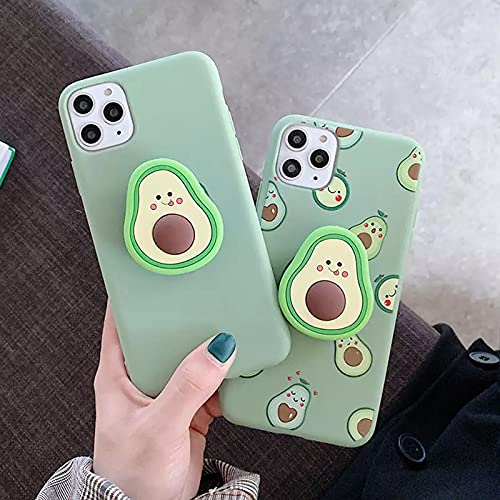 Funny 3D Avocado Phone Stand Case for iPhone 12 - Cute Green Avocado Pattern Slim Soft TPU Silicone Cover for Girls & Women | Perfect for Desk Decor, TikTok Videos & Everyday Use