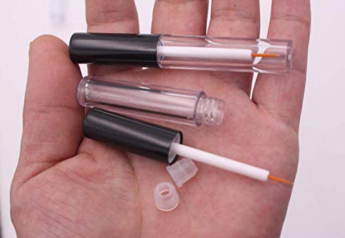 6Pcs 2ML Empty Clear Plastic Eyeliner Tubes with Black Lids & Rubber Plugs - Refillable Mascara Bottles for Eyelash Growth Oil, Eye Gloss & Makeup Storage | Perfect for DIY Beauty, Salon Use & Travel Organizers