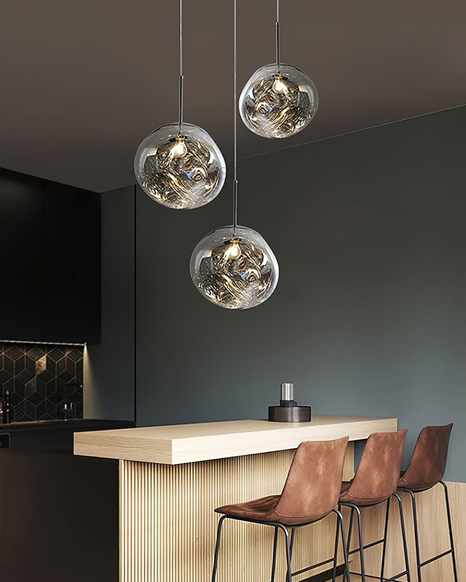 Lava Pendant Light Fixture - Modern Volcanic Glass Ceiling Lamp for Dining Room, Kitchen Island & Bedroom Lighting Decor