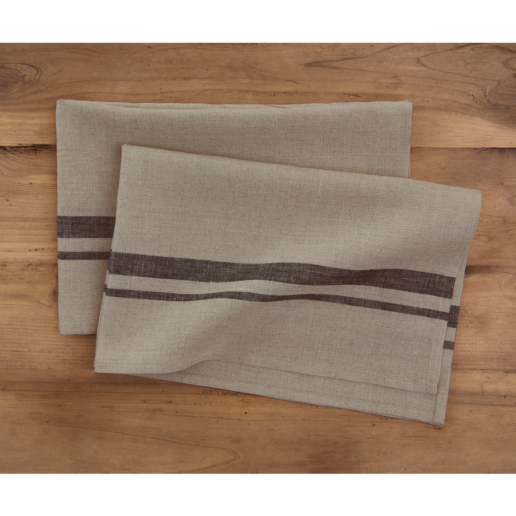 French Striped Kitchen Towels Set of 2 - Absorbent Cotton Dish Cloths for Drying Dishes & Cleaning - Perfect for Farmhouse & Coastal Style Kitchens