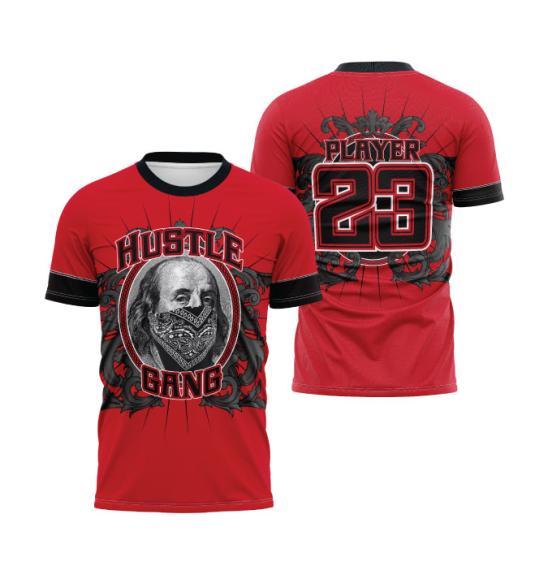 Hustle Gang OG Red Men's Full Dye Basketball Jersey - Breathable Performance Jersey for Streetball, Gym & Casual Wear