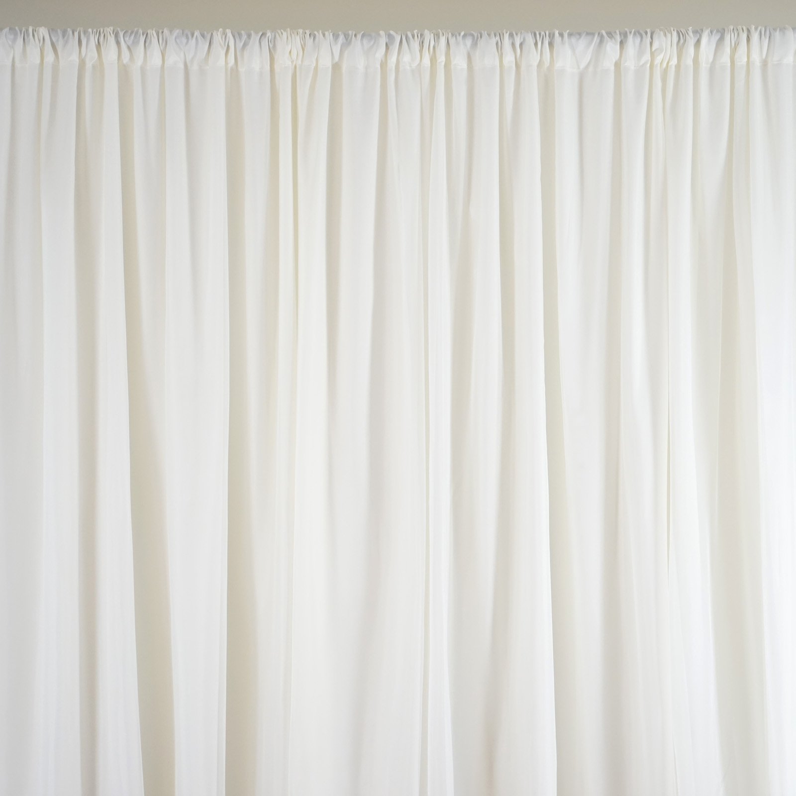 20 ft x 10 ft Ivory Chiffon Fabric Backdrop Drapes Curtain - Elegant Wedding Decor, Photo Booth & Party Supplies for Reception, Photography, Bridal Shower & Birthday Celebrations