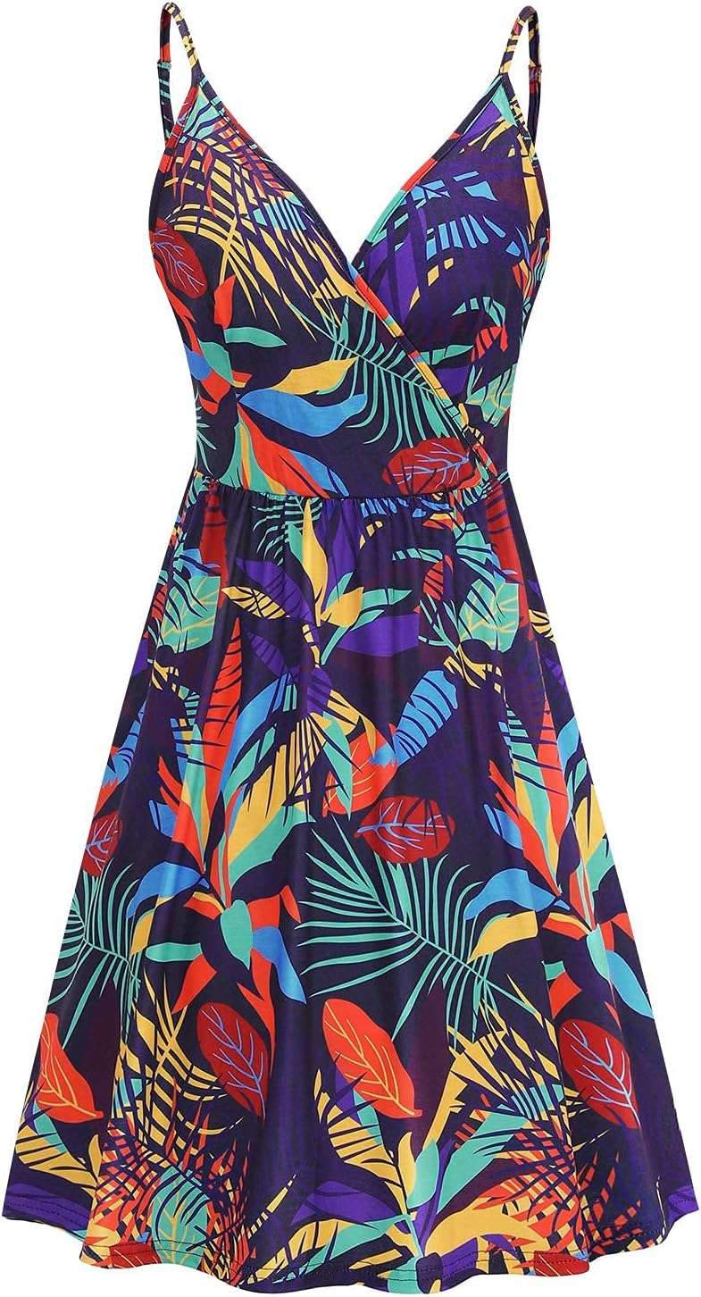 Elegant V-Neck Spaghetti Strap Casual Dress with Pockets - Perfect for Summer Outings, Beach Vacations & Date Nights