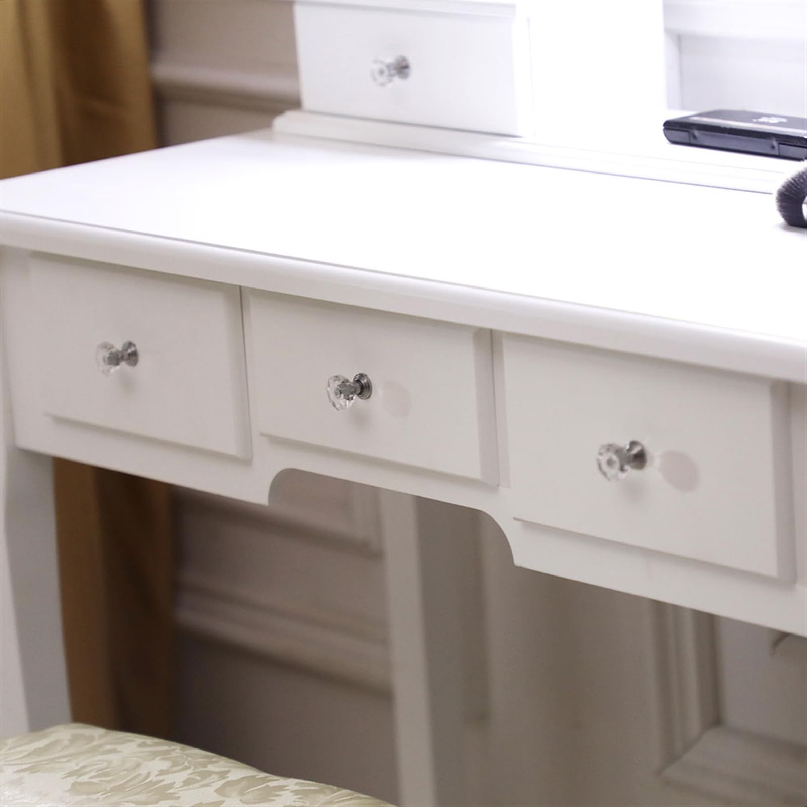 Lighted Makeup Vanity Table with Mirror - 5 Large Drawers Dressing Desk for Women & Girls, White | Perfect for Bedroom, Dorm Room & Beauty Salon Organization