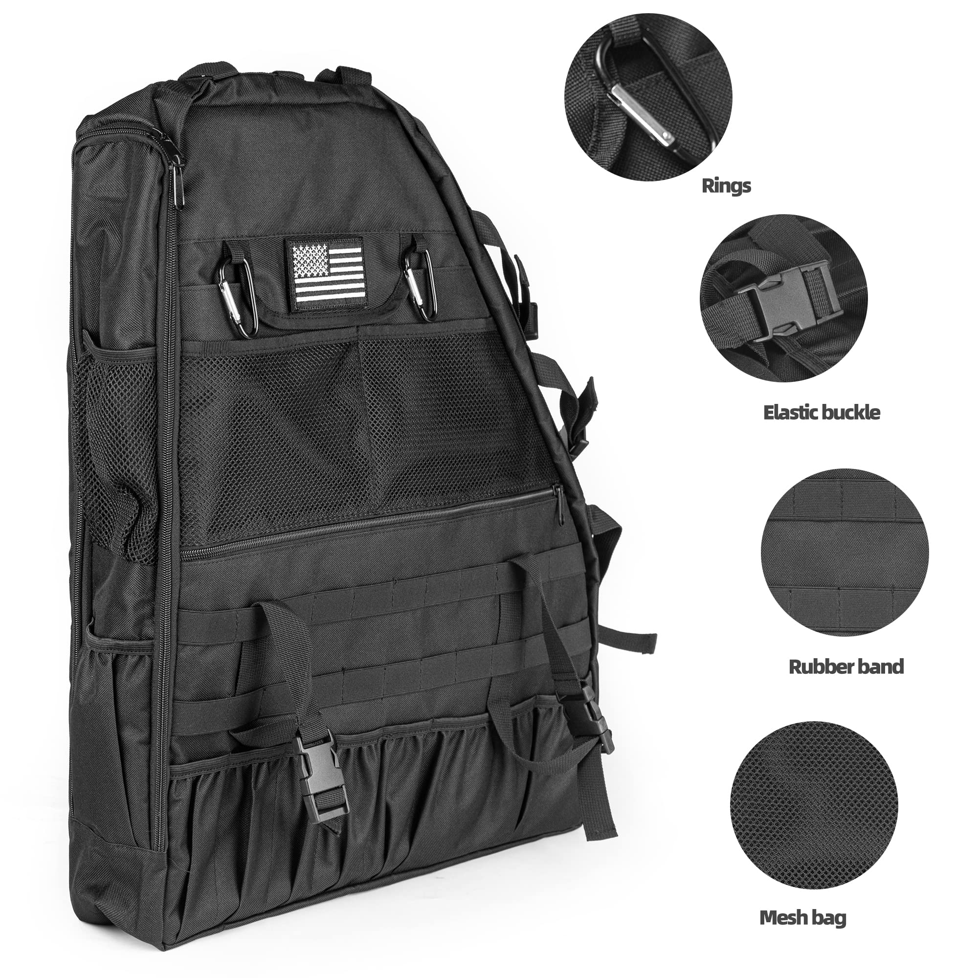 1997-2023 Jeep Wrangler JK TJ LJ & Unlimited JL Roll Bar Storage Bag - Camouflage 4-Door Cargo Organizer with Multiple Pockets | Perfect for Off-Road Adventures & Camping Gear Storage