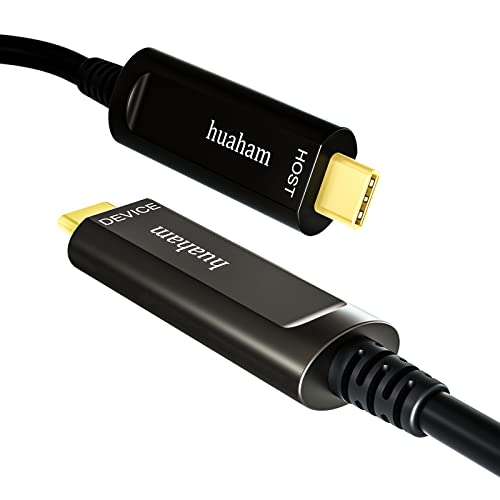 Huaham 10M/33FT USB C to USB C Fiber Optic Cable - 10Gbps Ultra High Speed USB 3.1 AOC Cable for VR Headsets, Xbox 360, Webcams, Laptops - Long Distance Data Transmission for Gaming, Streaming & Office Work