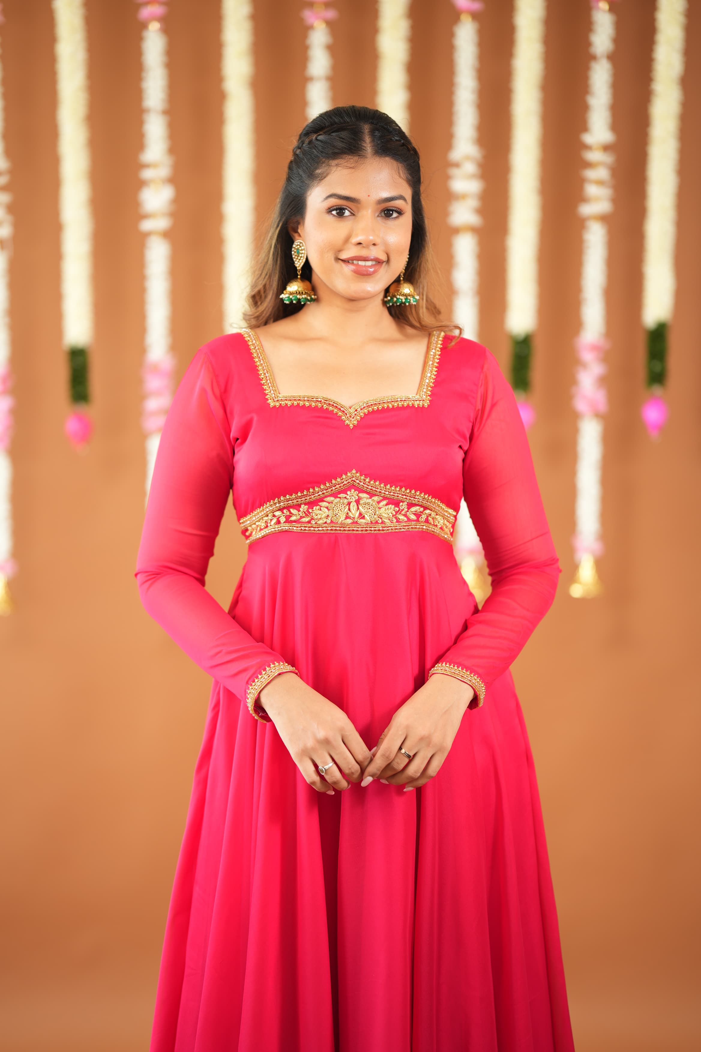 Premium Handcrafted Srisha Anarkali Dress DD610 - Elegant Ethnic Wear for Weddings, Parties & Festive Occasions