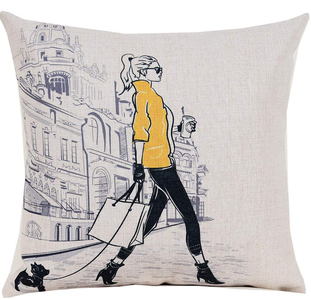 Comfortable Square Cotton Linen Sofa Pillow - 45x45cm Cushion for Sofa, Bed, Car Backrest - Perfect for Home Decor, Relaxation & Travel