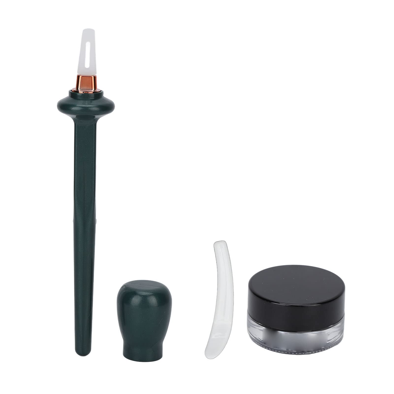 3pcs Waterproof Eyeliner Makeup Kit - Long Lasting Gel Eyeliner Guide Wand with Quick Application Tool (Green) - Perfect for Daily Makeup, Party Looks & Professional Beauty Routines