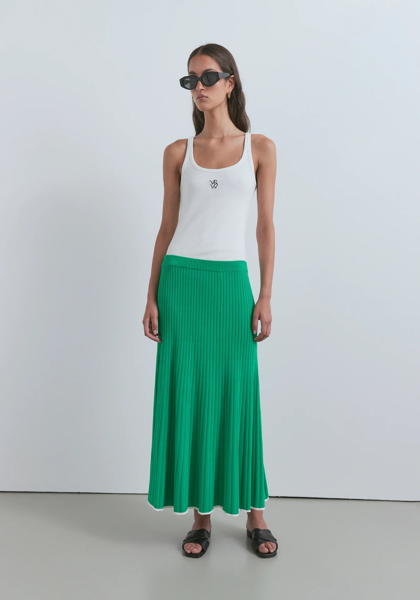 Carraway Skirt in Clover Green - Stylish Women's Midi Skirt for Casual Wear, Office Outfits & Spring Fashion
