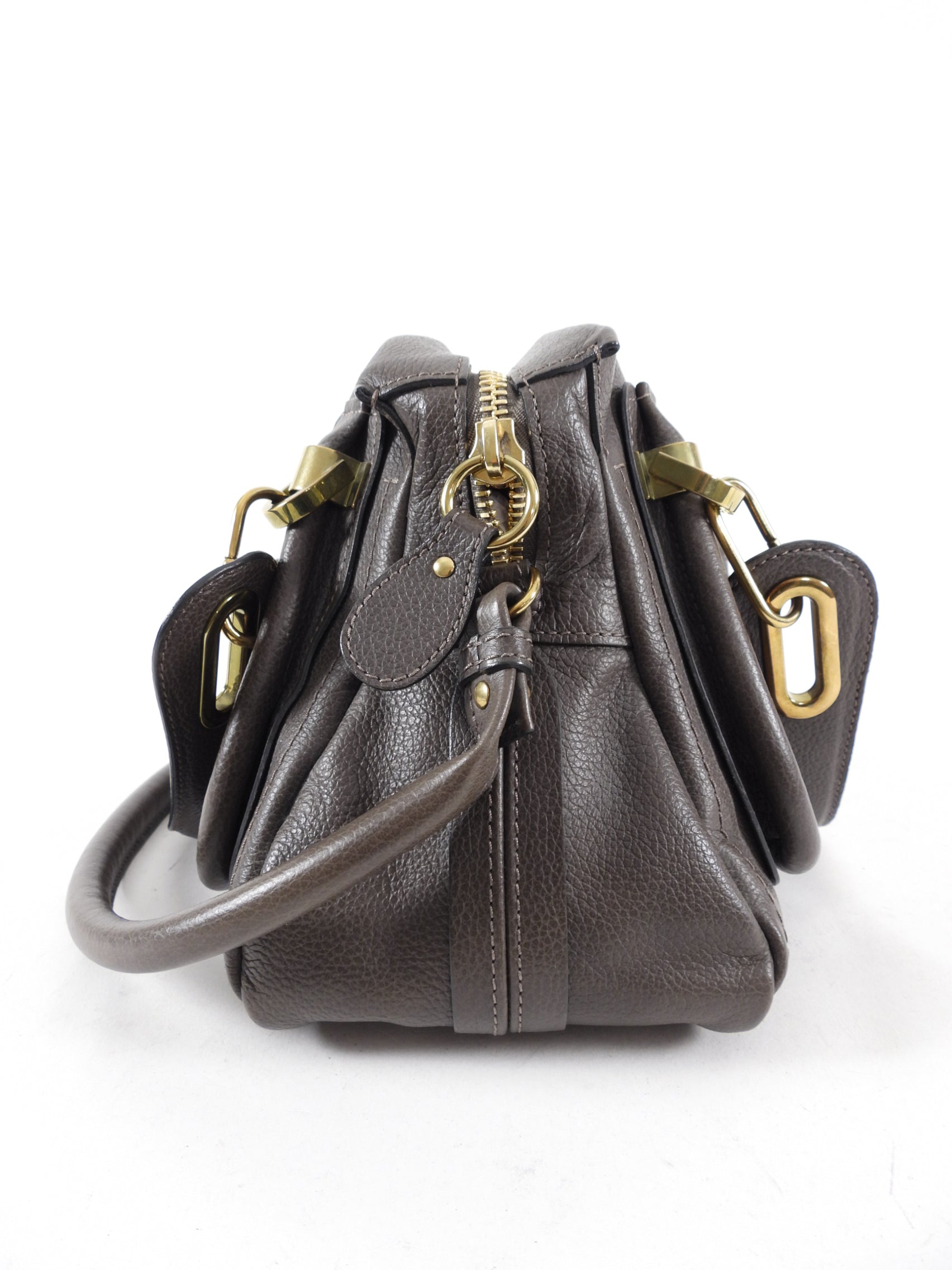 Chloe Paraty Small Taupe Rock Two-Way Handbag - Luxury Leather Shoulder Bag & Crossbody Purse for Women | Perfect for Work, Travel & Everyday Use