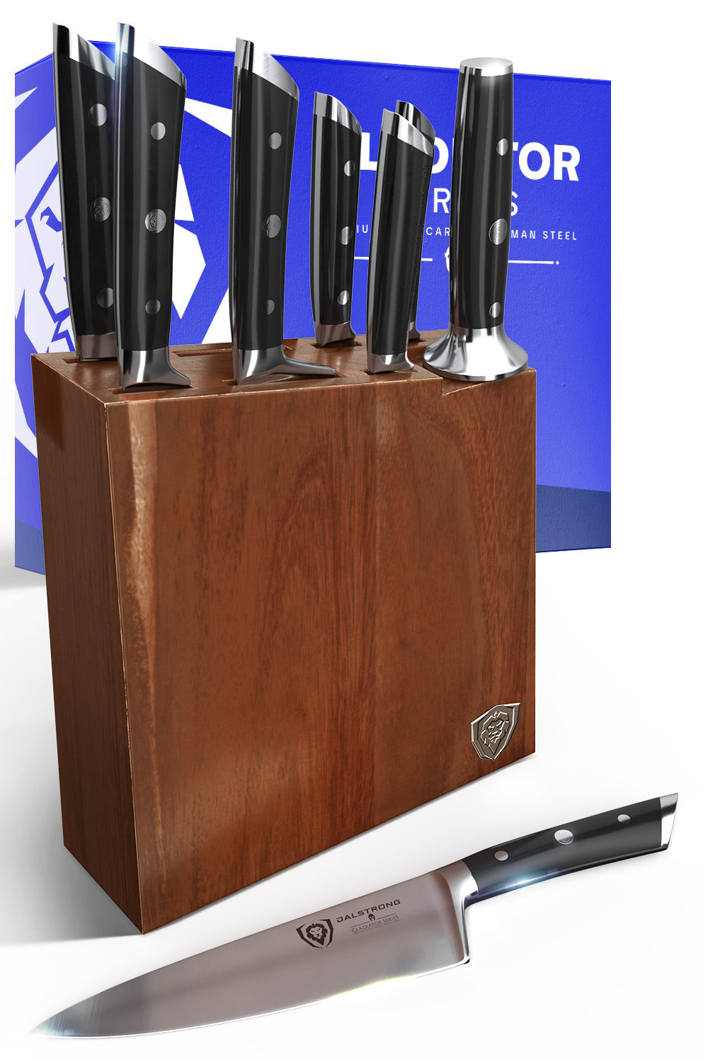 Dalstrong Gladiator Series 8-Piece Knife Block Set - NSF Certified Professional Kitchen Knives for Chefs & Home Cooking