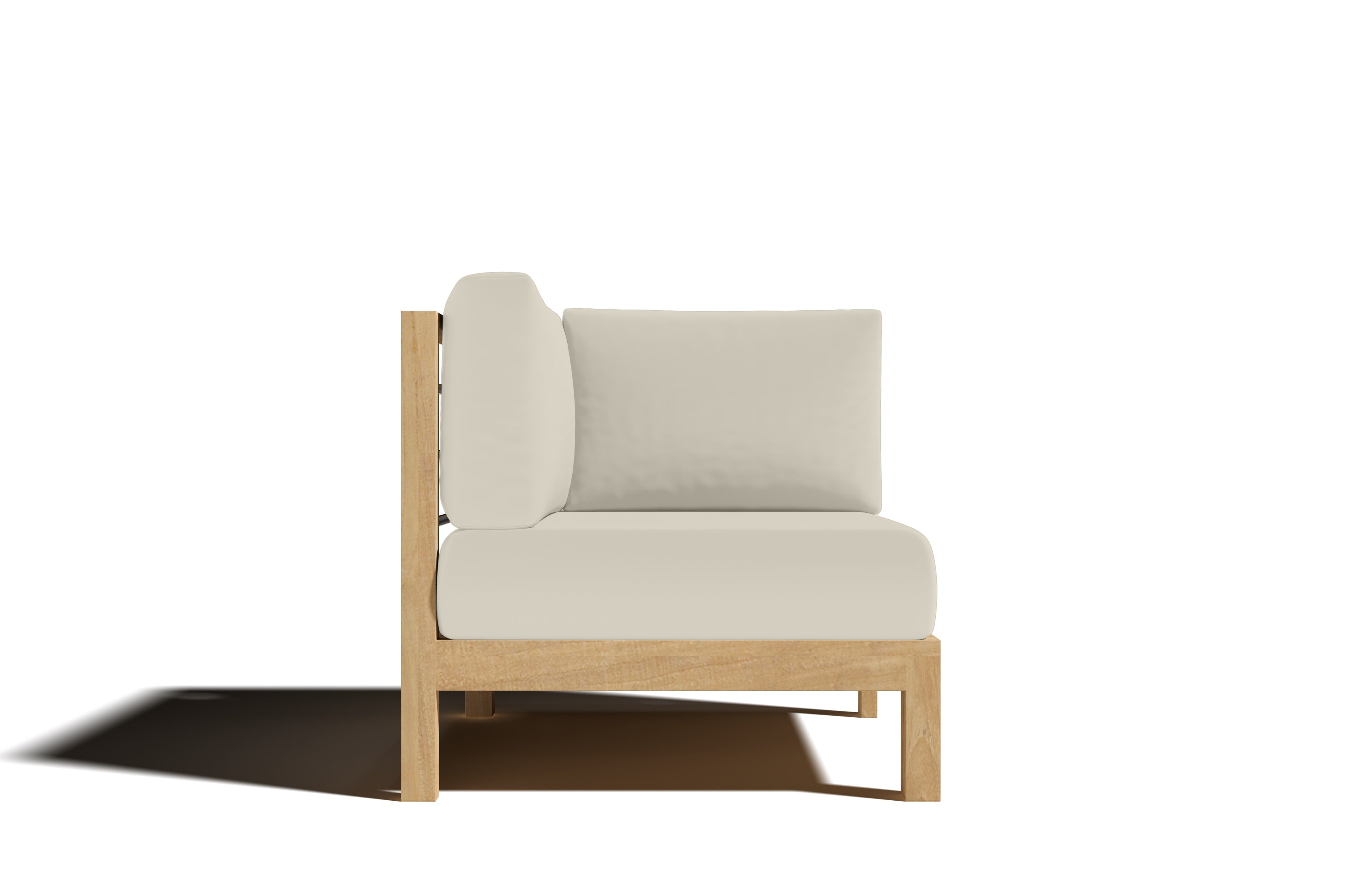 Premium Teak Outdoor Sectional Corner Sofa with Sunbrella Fabric Cushions - Waterproof & UV Resistant Patio Furniture for Backyard, Poolside & Garden Relaxation