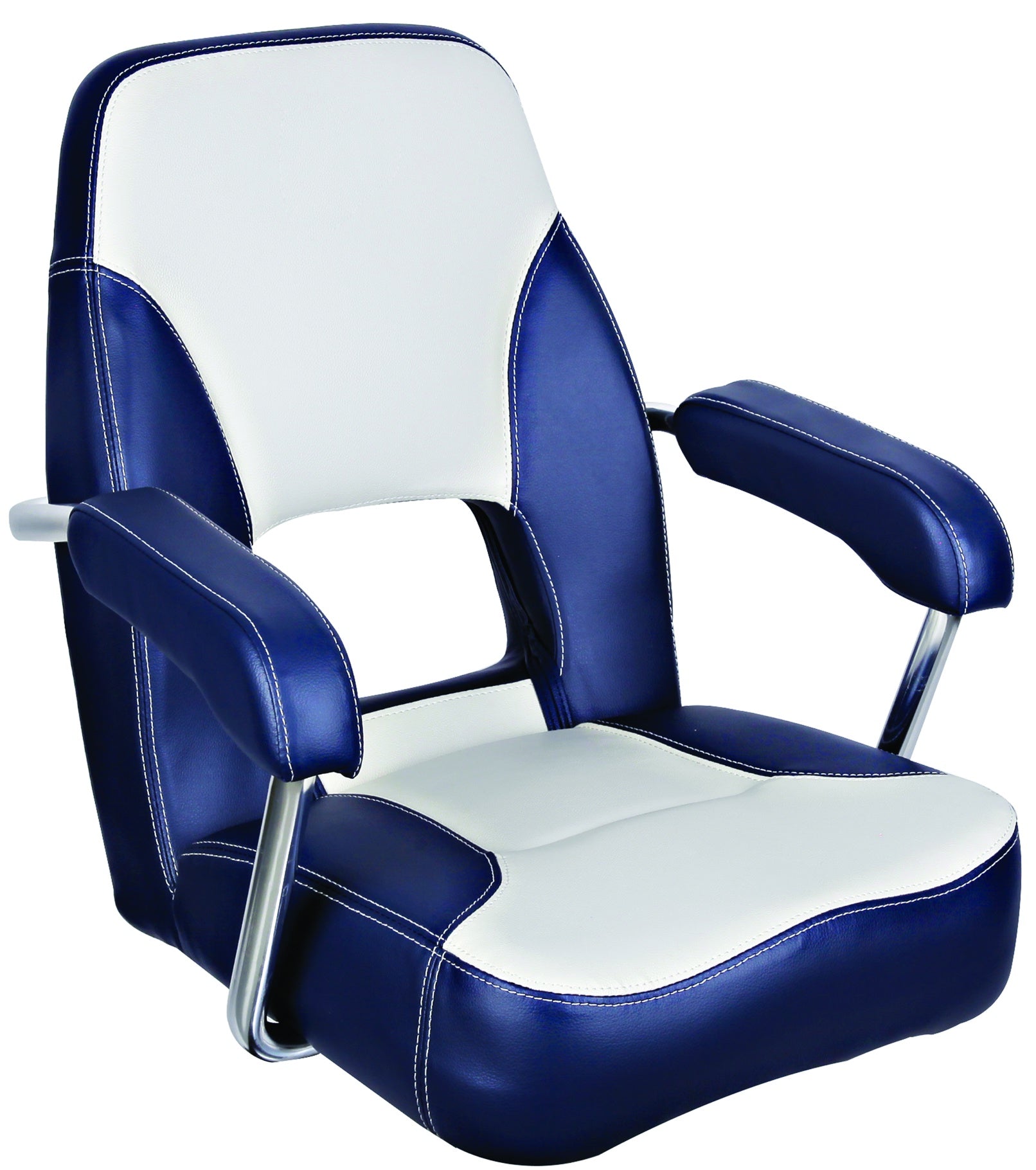 Axis Mini Mojo Deluxe Helm Seat - Premium Boat Captain Chair in Blue & White - Perfect for Fishing Boats, Yachts, and Marine Adventures