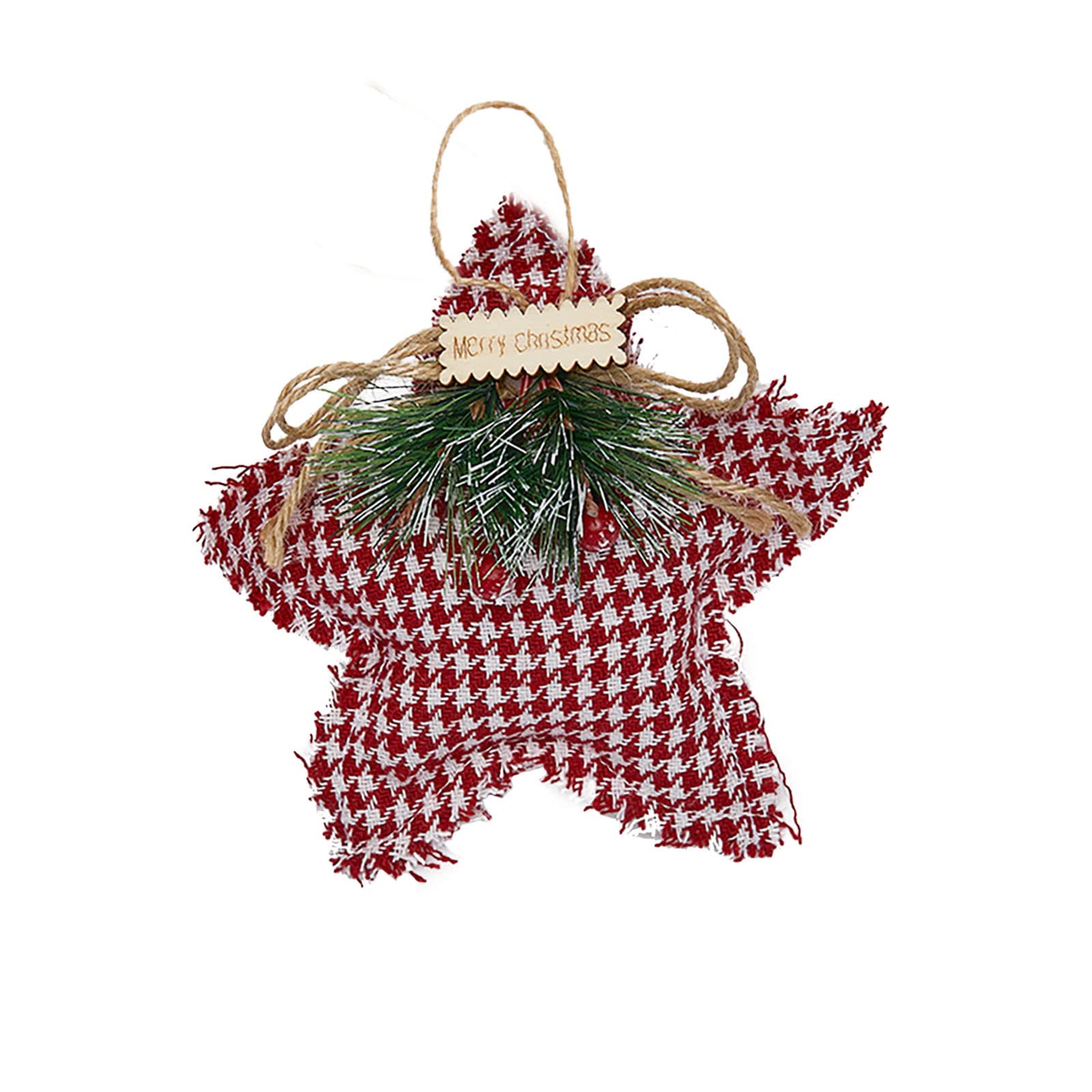 15cm Vintage Stained Glass Christmas Tree Ornament - Five-Pointed Star Fabric Pendant for Holiday Decor (One Size) | Perfect for Xmas Tree Topper, Fireplace Mantel & Festive Home Decoration