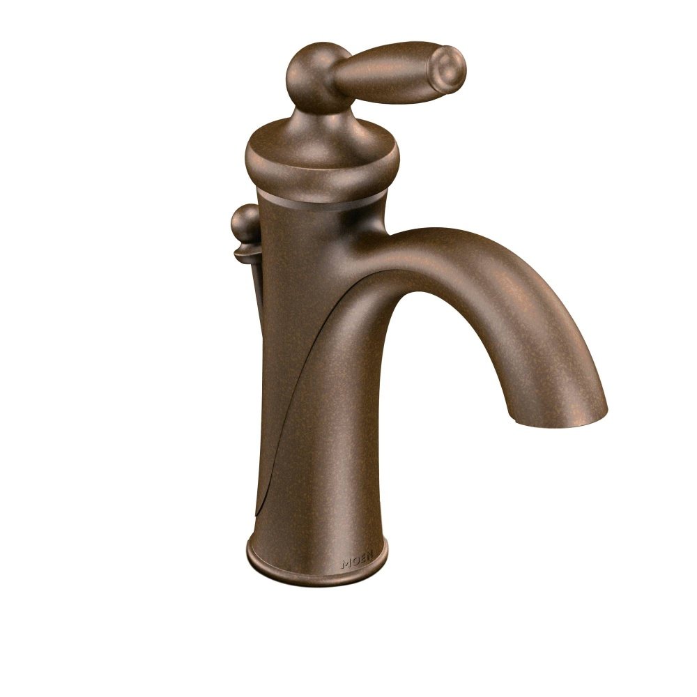 Moen Brantford Oil-Rubbed Bronze Single Handle Traditional Low-Arc Bathroom Sink Faucet with Deck Plate & Vessel Sink Extension Kit - 6600ORB - Perfect for Modern & Classic Bathroom Vanities, Powder Rooms & Vessel Sinks