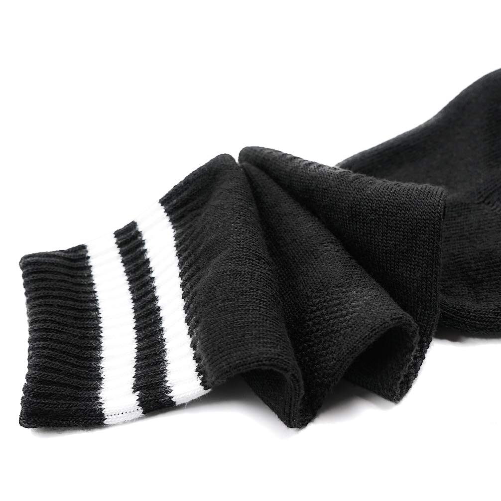 Luwint Striped Soccer Socks for Kids 6-10 Years - Cushioned Over-The-Calf Athletic Socks for Boys & Girls - Perfect for Soccer, Football, Running & Sports Training
