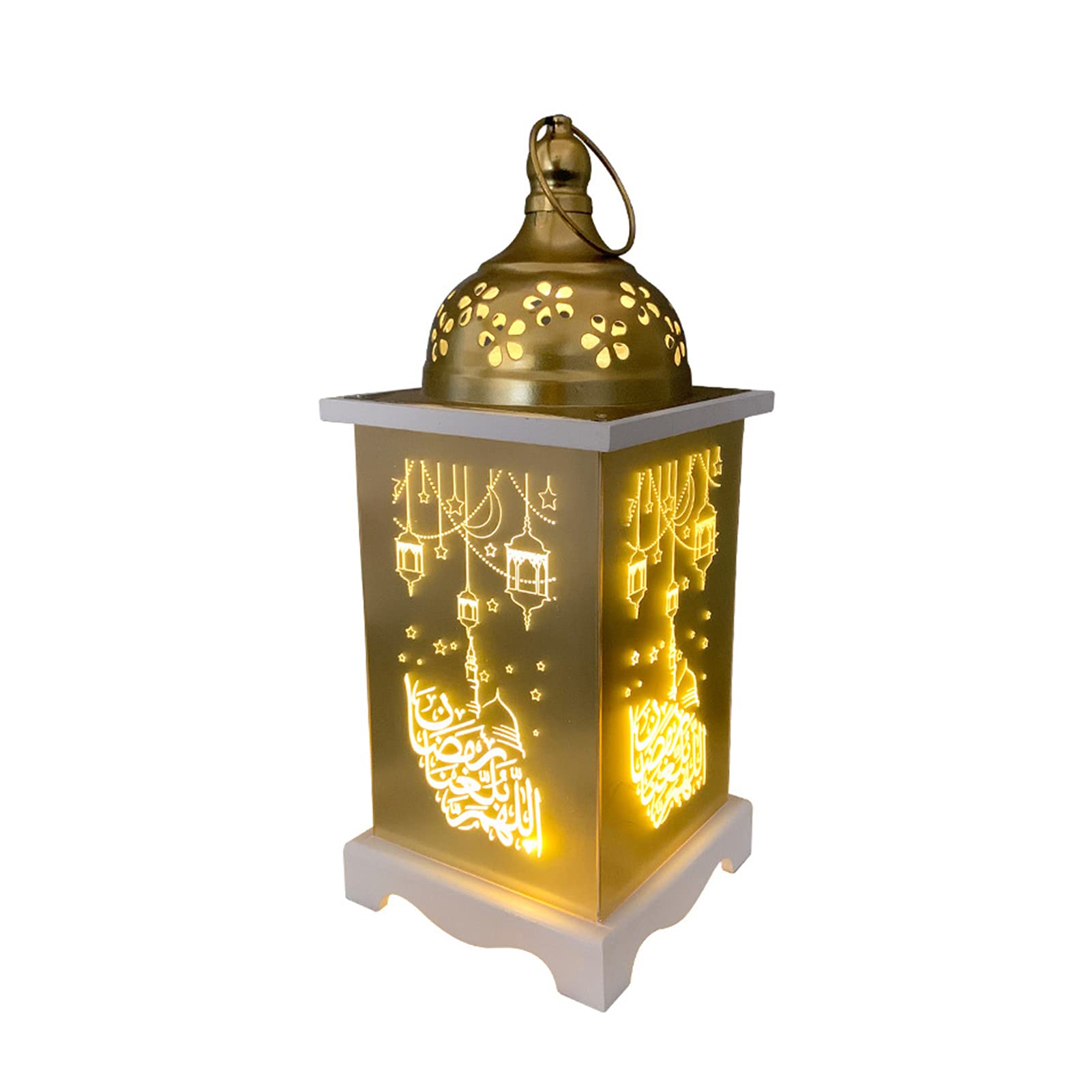 VMOPA Eid Mubarak LED Lights - Islamic Festival Lantern for Ramadan Decorations | Muslim Home Decor | Hanging Iron Wind Lantern for Indoor/Outdoor Celebrations