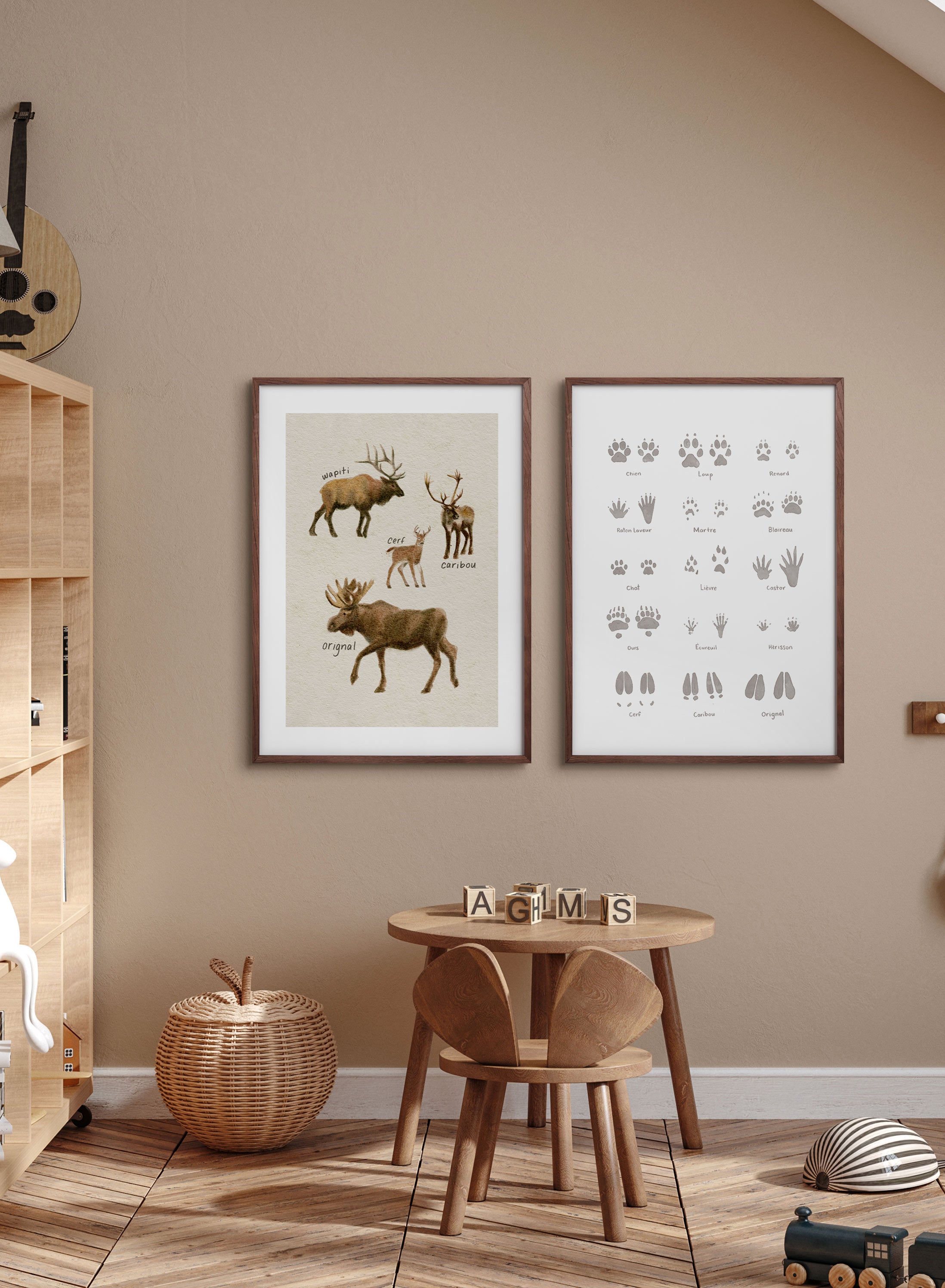 Beautiful French Cervids Wildlife Poster - Perfect for Home Decor, Office & Classroom Wall Art