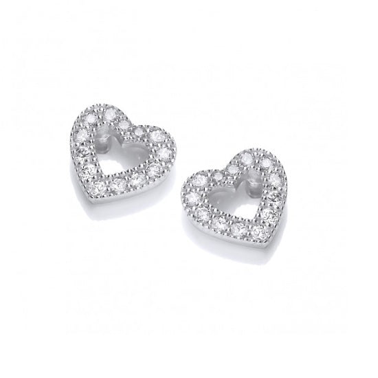 925 Sterling Silver Cubic Zirconia Open Heart Stud Earrings for Women - Perfect Gift for Valentine's Day, Anniversary & Everyday Elegance