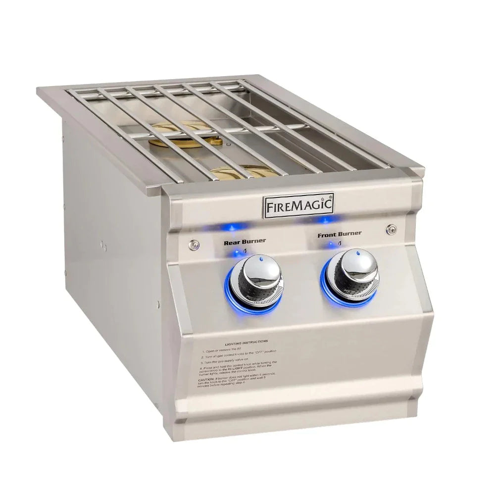 Fire Magic Aurora Built-In Double Side Burner - Premium Outdoor Gas Grill for Backyard BBQ, Patio Cooking, and Entertaining