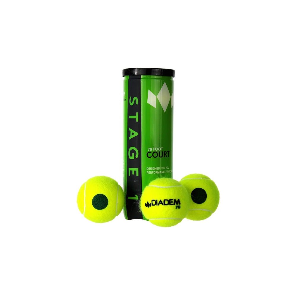 Diadem Stage 1 Green Dot Tennis Balls - Low Compression Tennis Balls for Kids & Beginners - Perfect for Junior Tennis Training & Practice Sessions