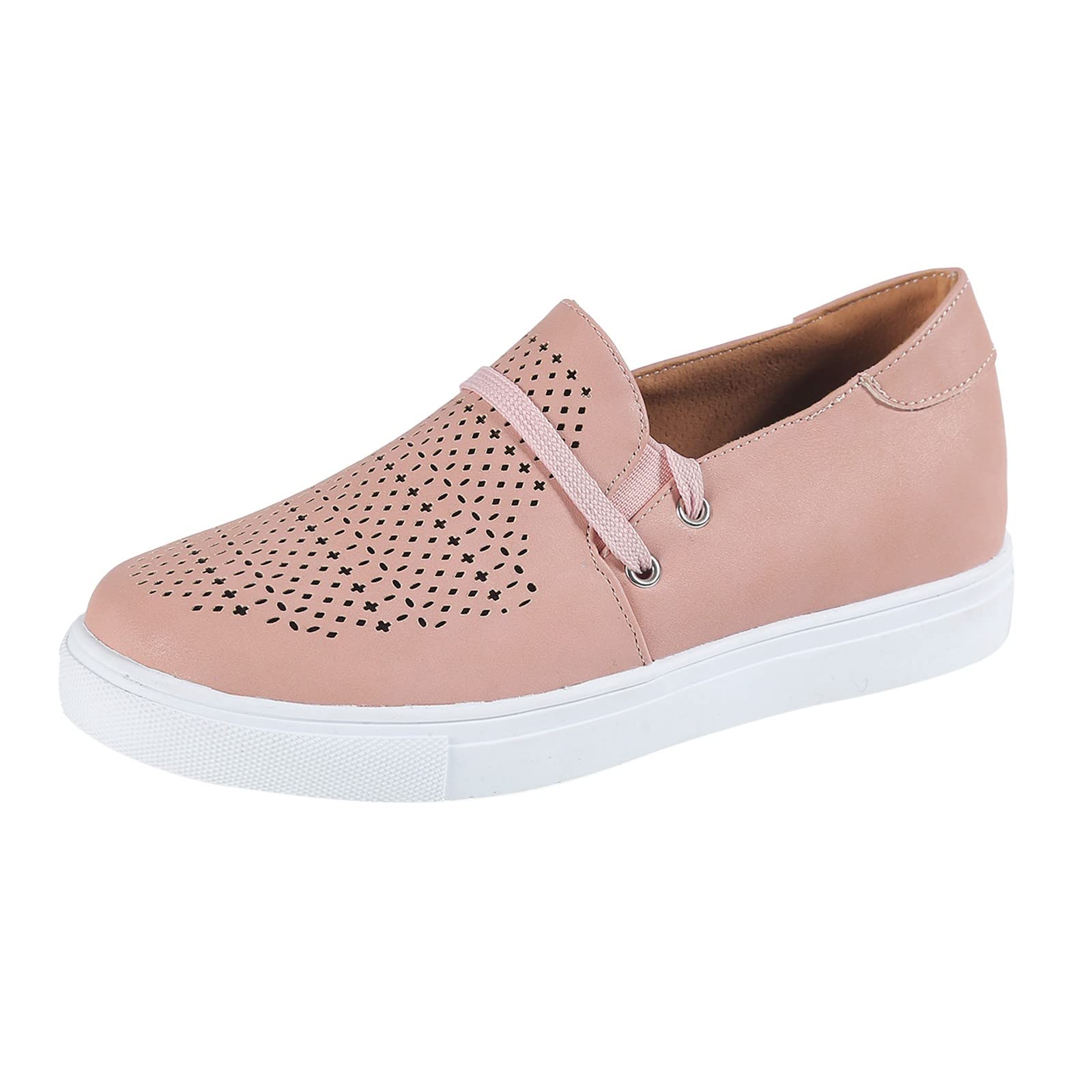 Breathable Women's Flat Shoes - Comfortable Round Toe Lace-Up Casual Shoes in Solid Gray | Perfect for Everyday Wear, Office & Walking