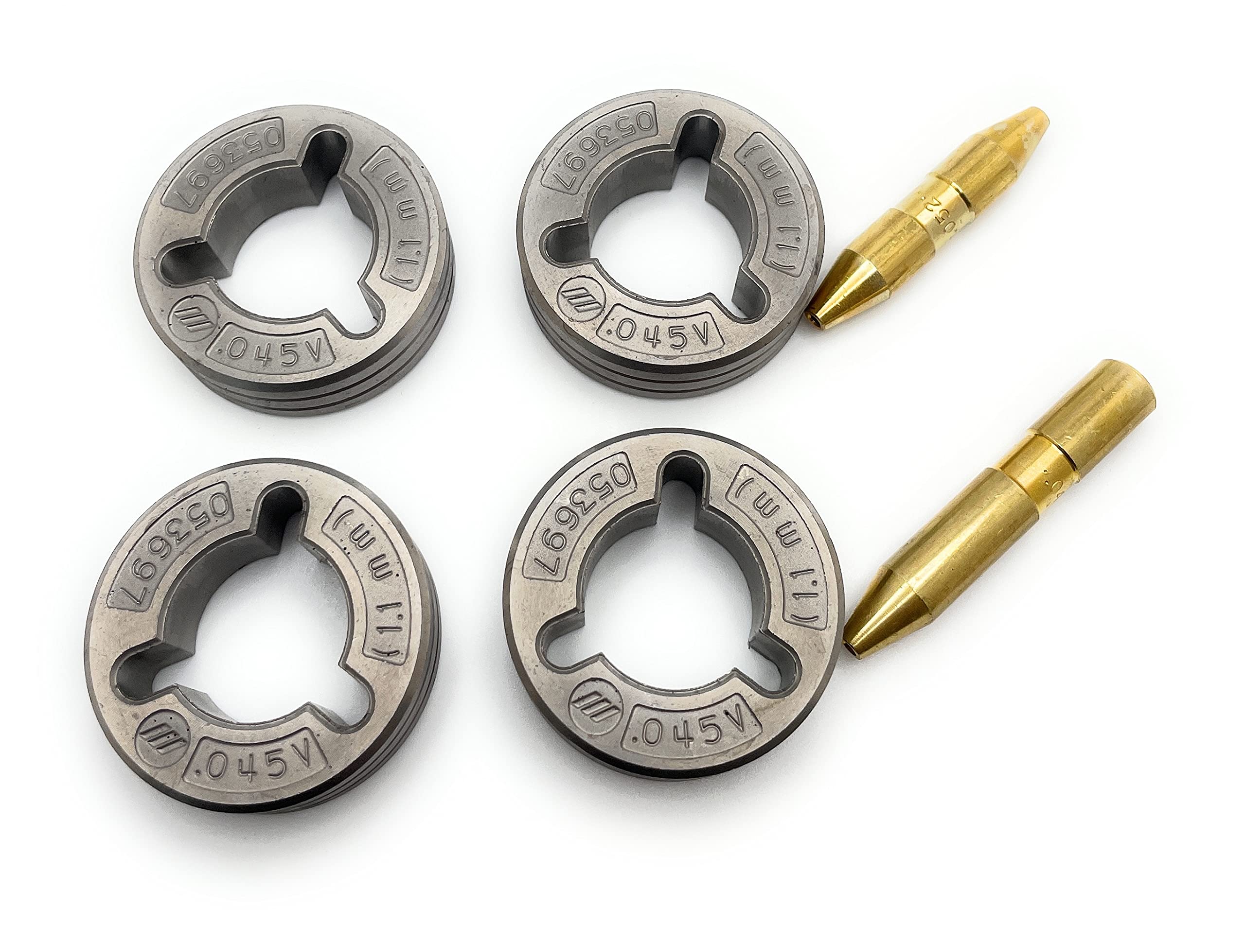 Miller Electric 4-Piece MIG V-Groove Drive Roll Kit #46782 – Compatible with Miller MIG Welders for Smooth Wire Feeding – Ideal for Automotive, Fabrication & DIY Welding Projects