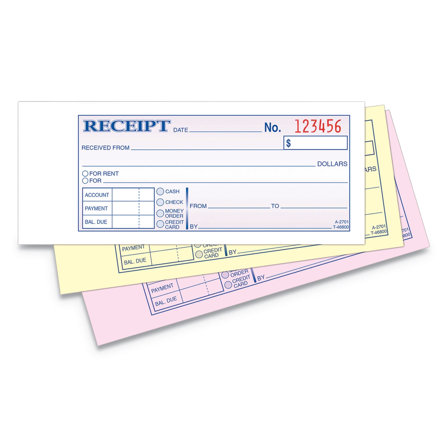 Adams® Carbonless Receipt Book - 3-Part NCR Forms, 2.75
