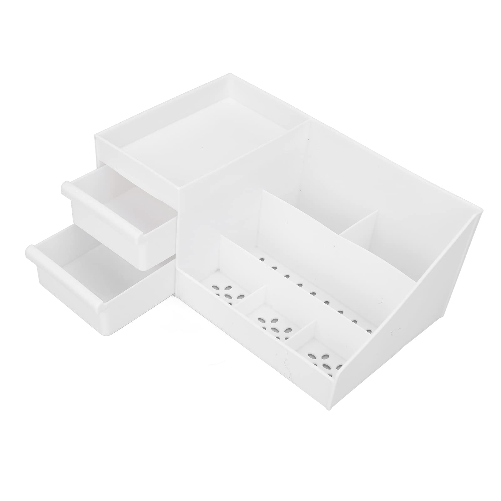 Large Capacity Cosmetic Storage Box with Drawer - Desktop Organizer for Makeup Brushes, Lipsticks & Skincare | Perfect for Vanity, Bathroom & Travel Organization