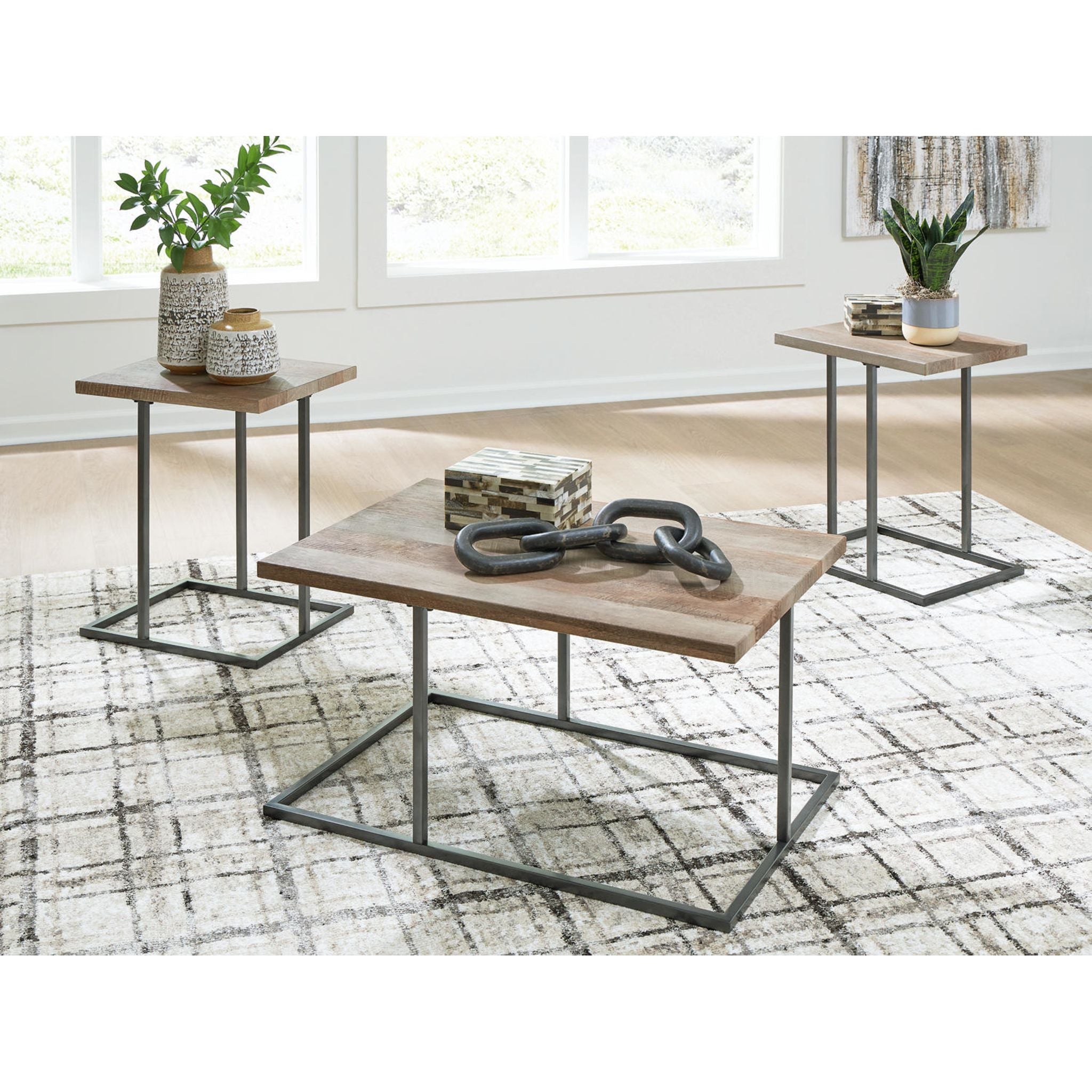 Albreane 3-Pack Folding Tables - Grayish Brown & Black - Perfect for Indoor/Outdoor Events, Parties, and Home Office Use