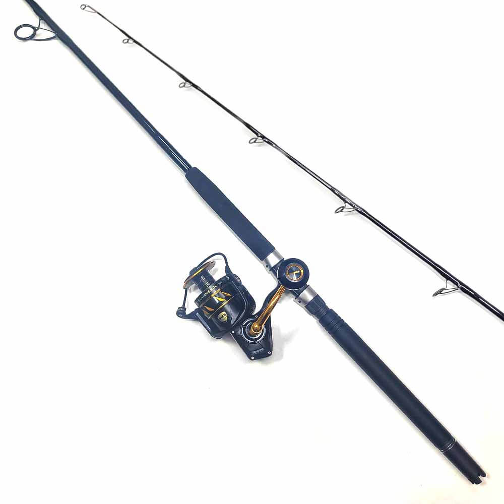 Penn Slammer SLAIV 7500 Spinning Reel & Capt. Harry's CHS730 Spinning Rod Combo - Saltwater Fishing Gear for Inshore & Offshore Angling