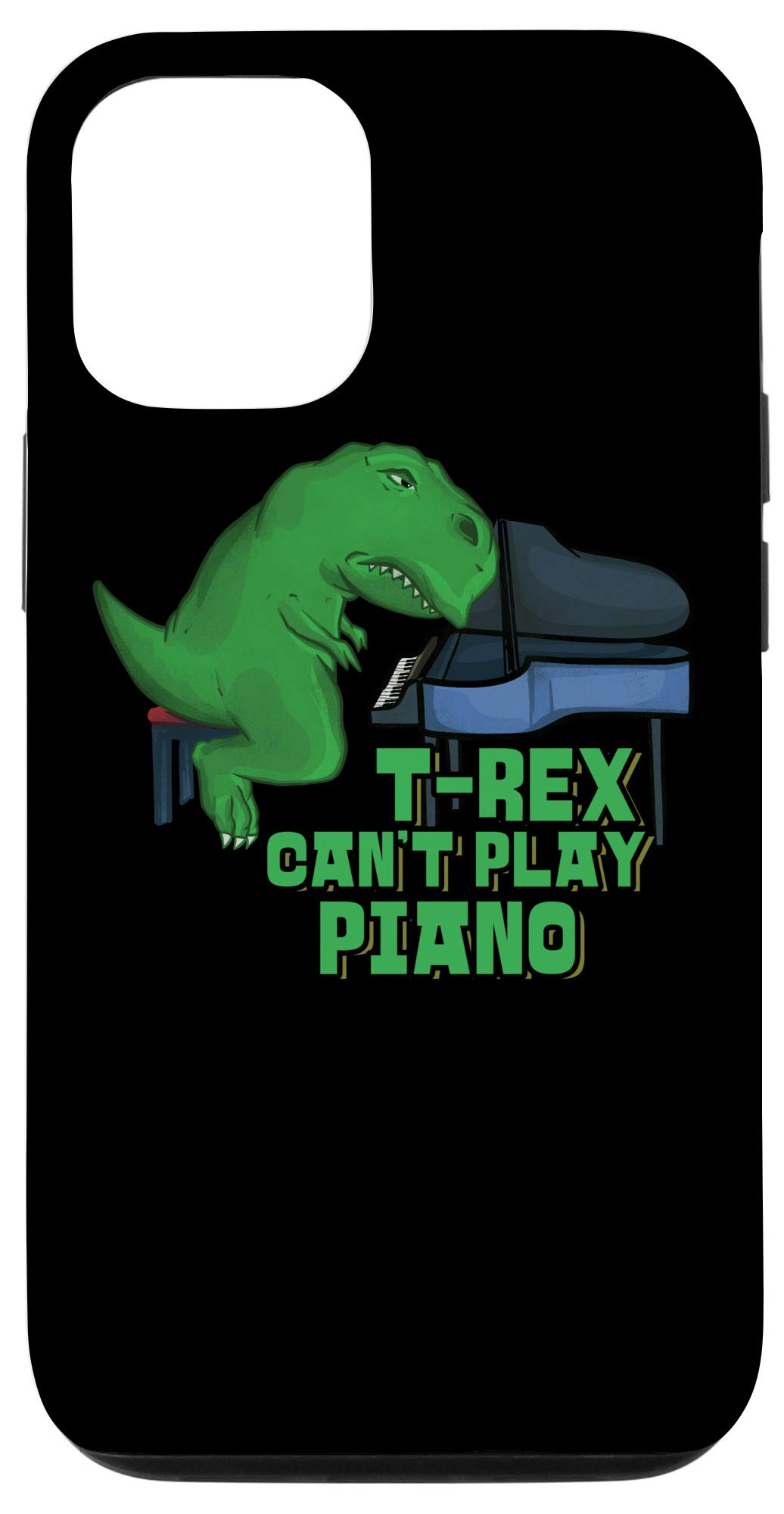 Funny T-Rex Dinosaur Pianist Phone Case for iPhone 12/12 Pro - Durable Protective Cover with Humorous Design - Perfect for Gifts, Daily Use, and Dinosaur Lovers