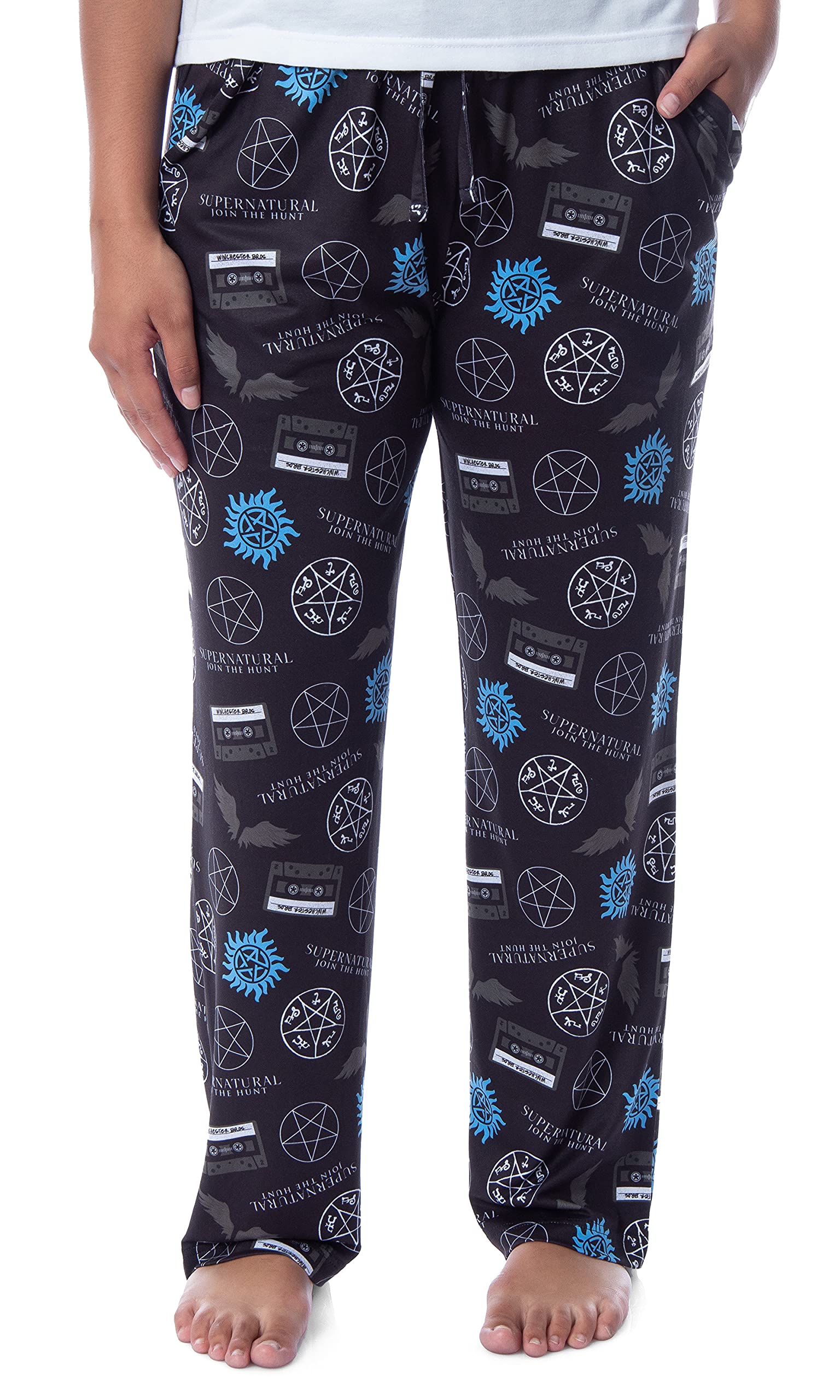 INTIMO Supernatural Women's Join The Hunt Anti-Possession Castiel Logo Pajama Pants - Cozy Sleepwear for TV Show Fans & Lounge Wear
