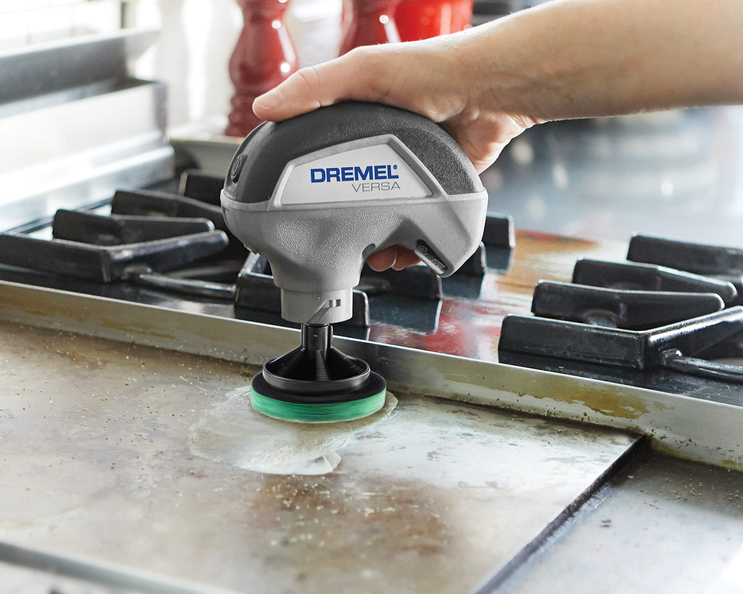 Dremel Versa Power Scrubber PC367-3 - Heavy Duty Cleaning Pads for Kitchen, Pots, Pans, Oven Racks & Grill Grates - Perfect for Deep Cleaning, Stain Removal & Tough Grease (3-Pack) - Ideal for Home Kitchen, Outdoor BBQ & Camping Cookware