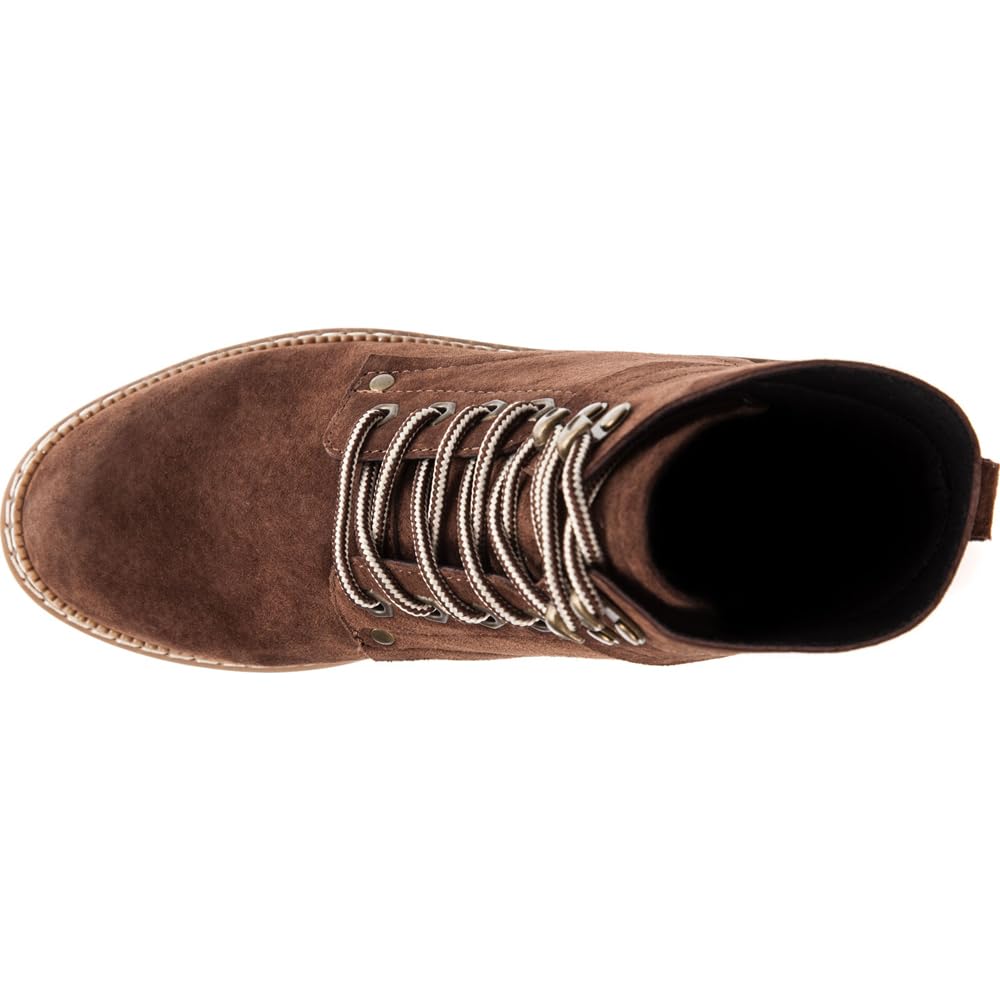 Propet Women's Dakota Round Toe Lace Up Ankle Boots - Brown Leather Casual Shoes for Walking, Work & Outdoor Activities